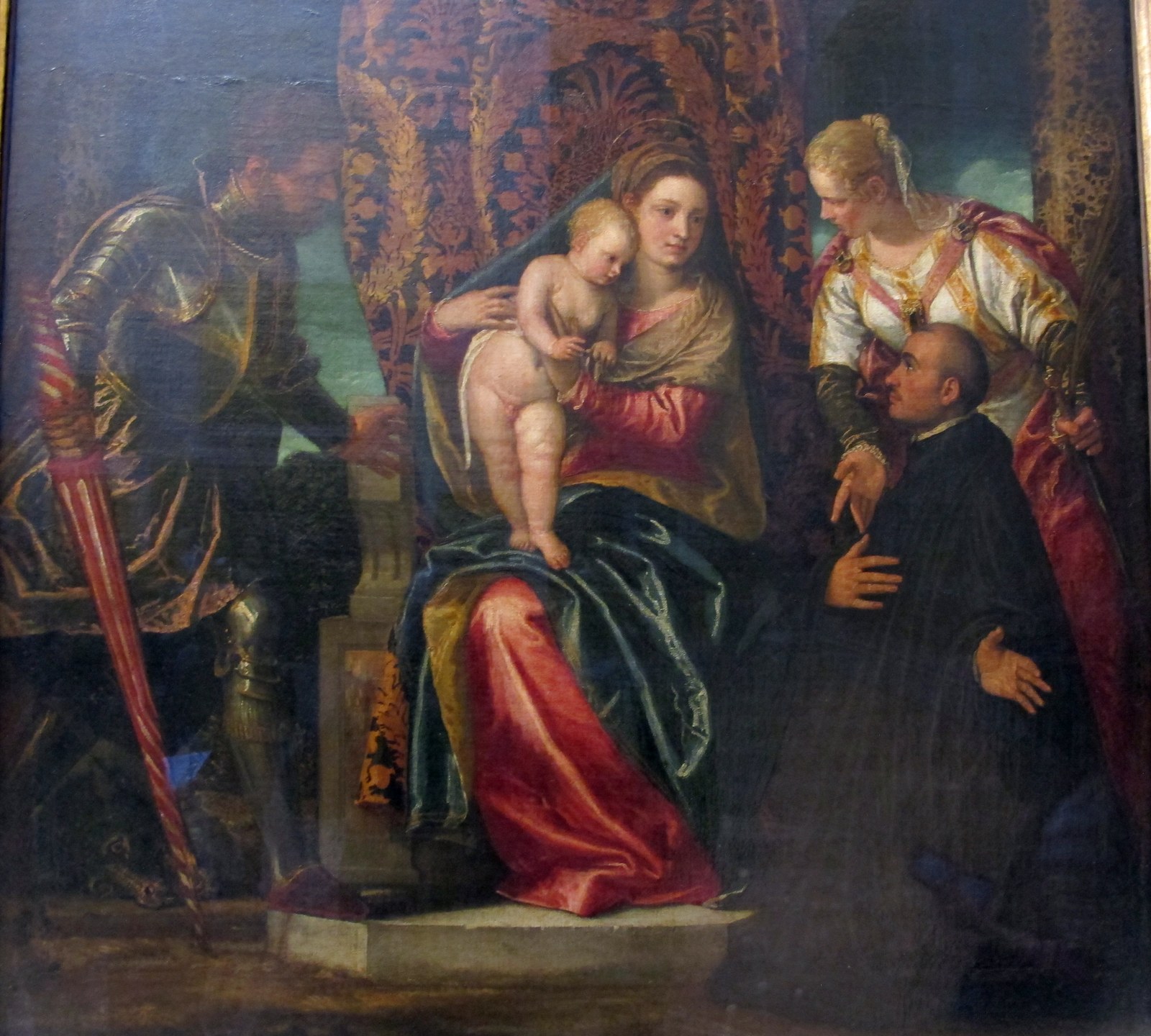 Madonna and Child between St. Justina and St. George, with a Kneeling Benedictine Monk