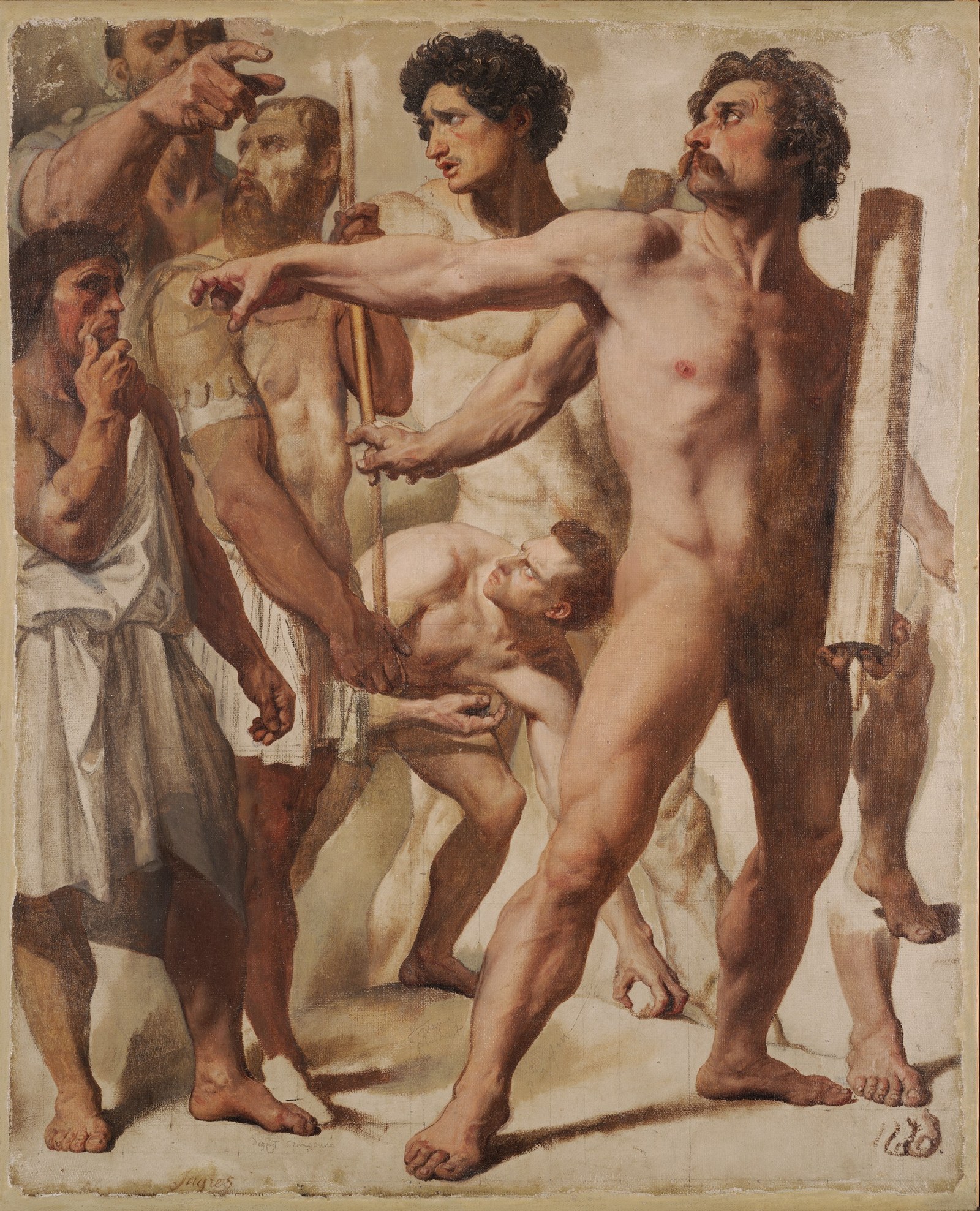 Studies for The Martyrdom of Saint Symphorien (Lictors, Stone Thrower, and Spectator)