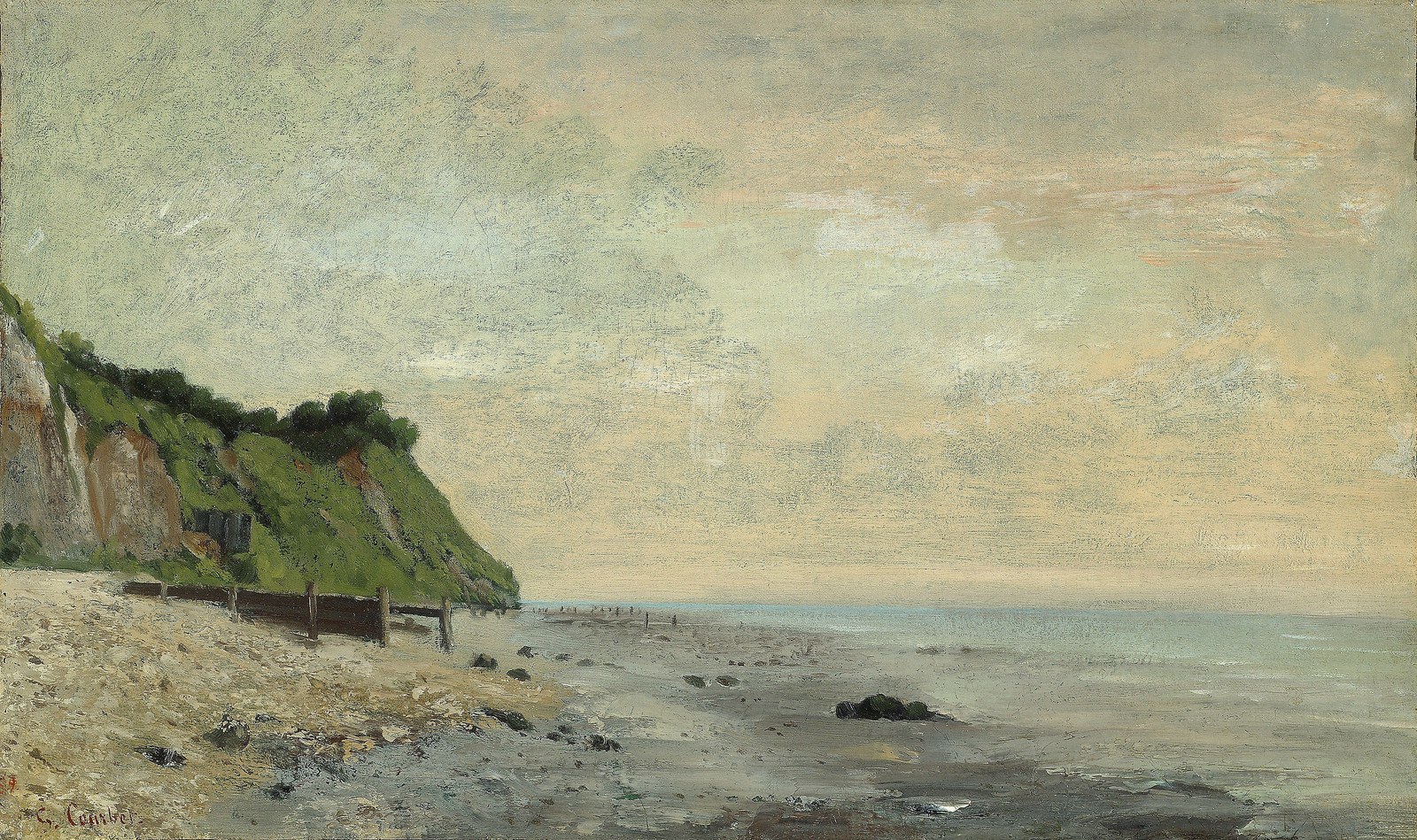 Cliffs on the Sea Coast: Small Beach, Sunrise (Falaise au bord de la mer, vu Petite Plage, soleil levant)