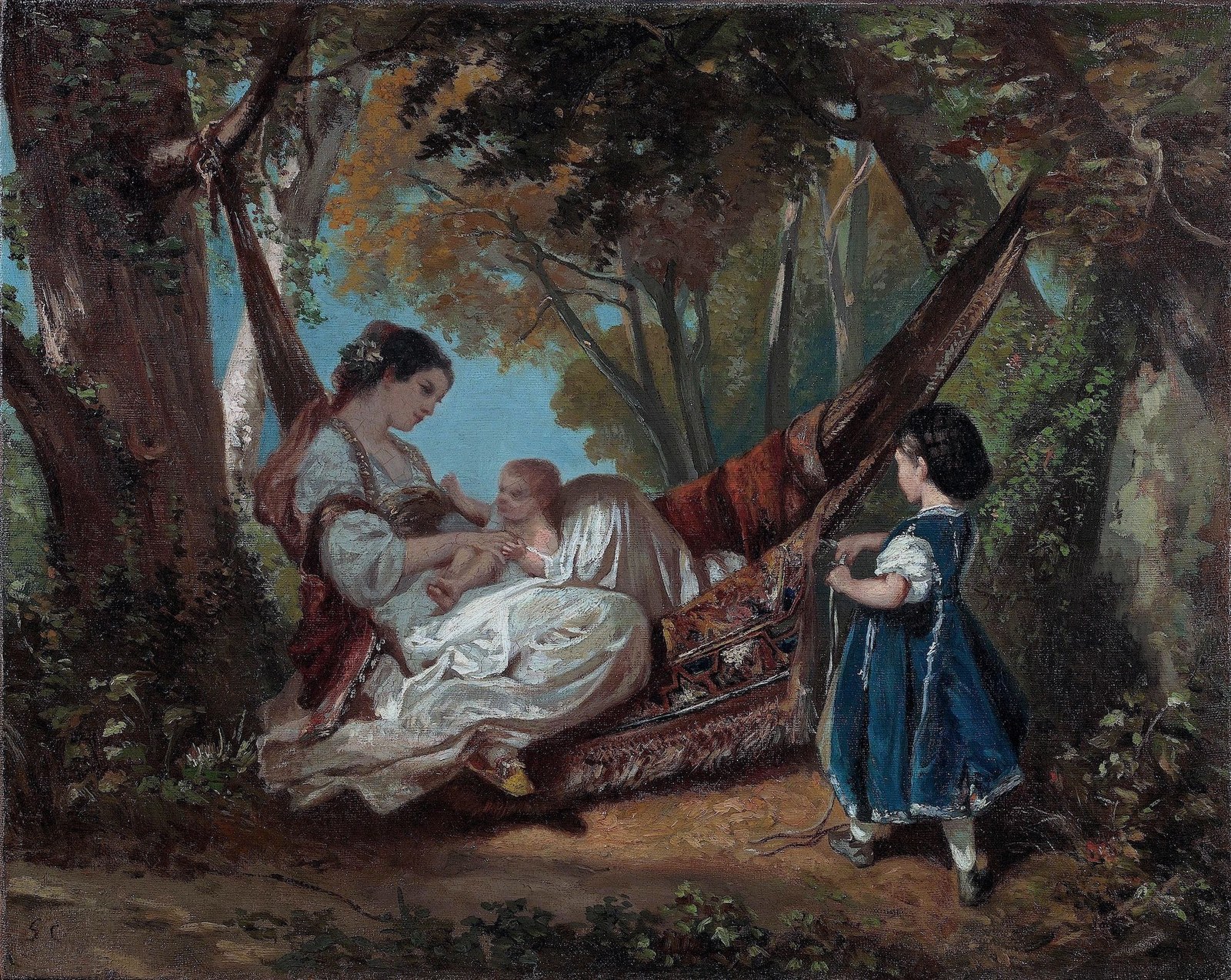 Mother and Child on a Hammock