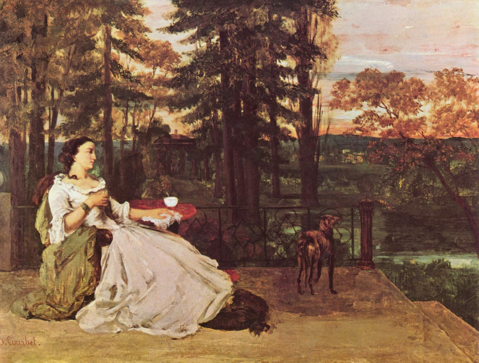 Portrait of a lady, seated in a parc (La dame de Francfort)