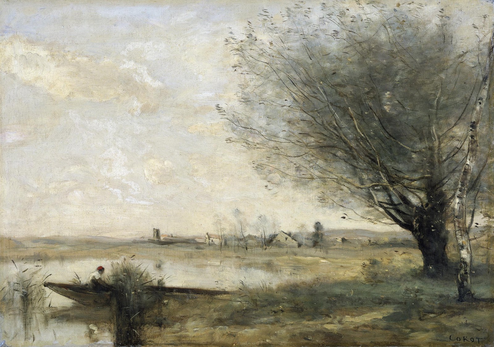 Fisherman Moored at a Bank