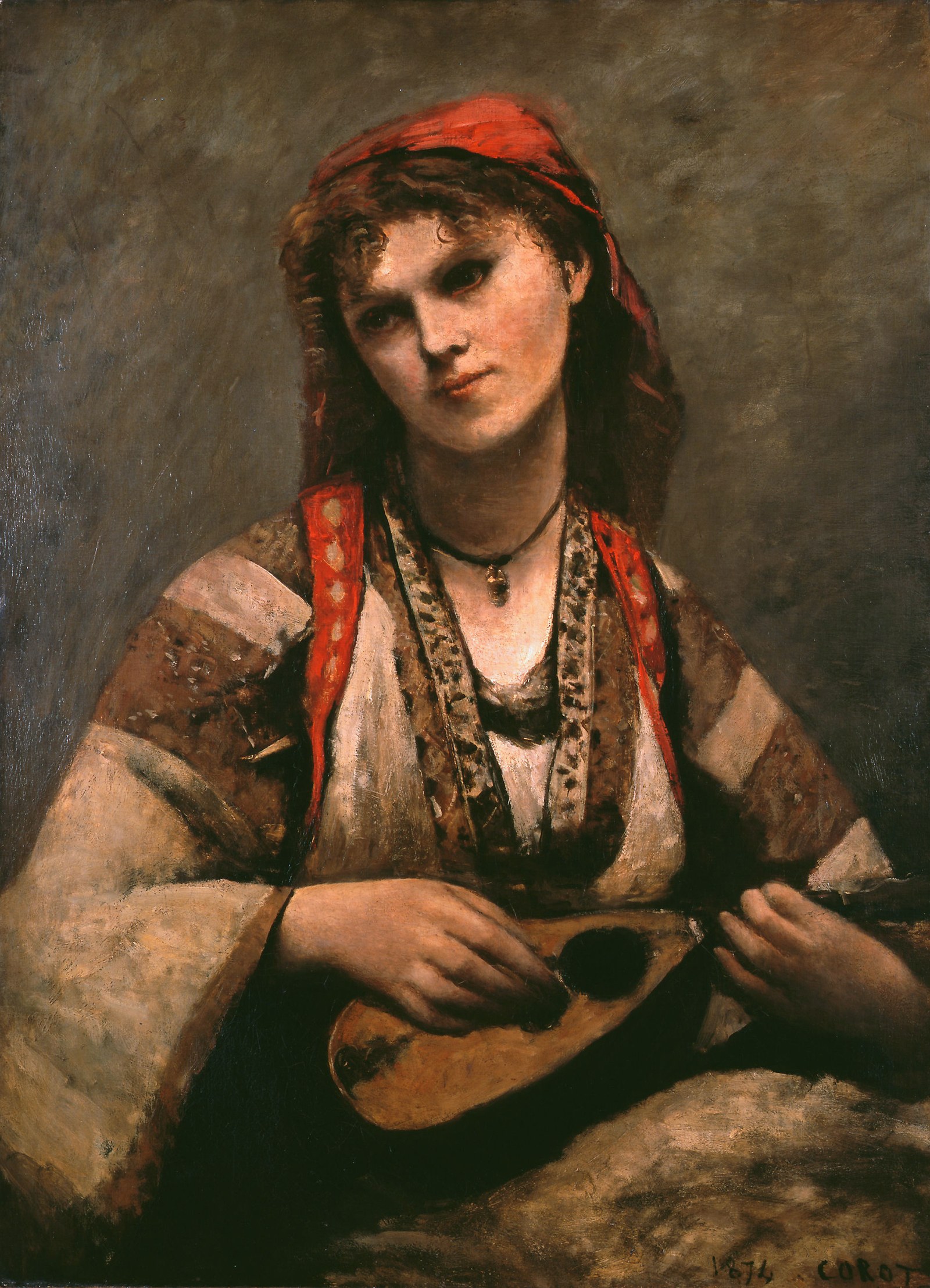 Gypsy Girl with Mandolin.