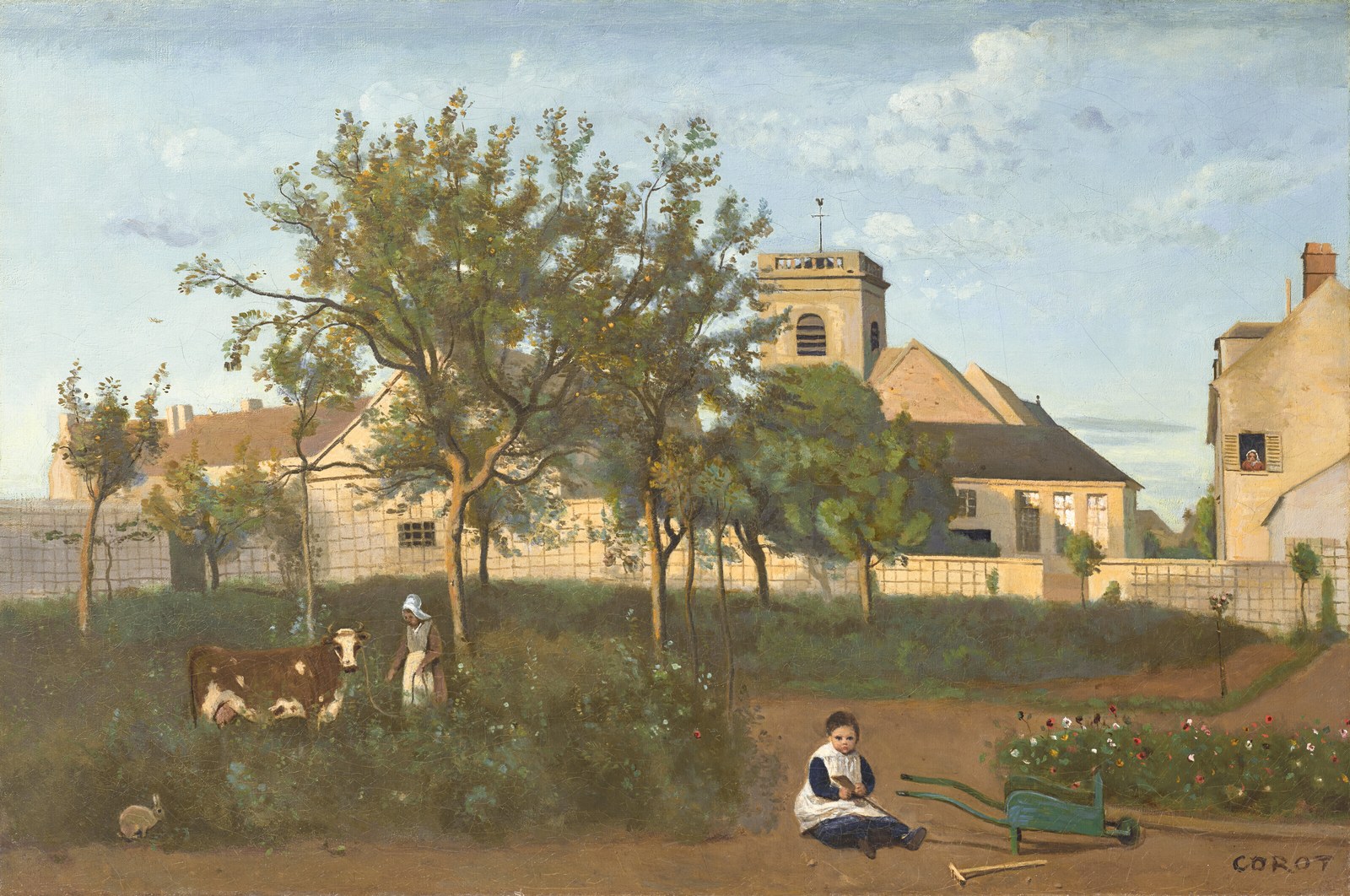 Rosny, Village Church. view from the garden of  Mme Osmond