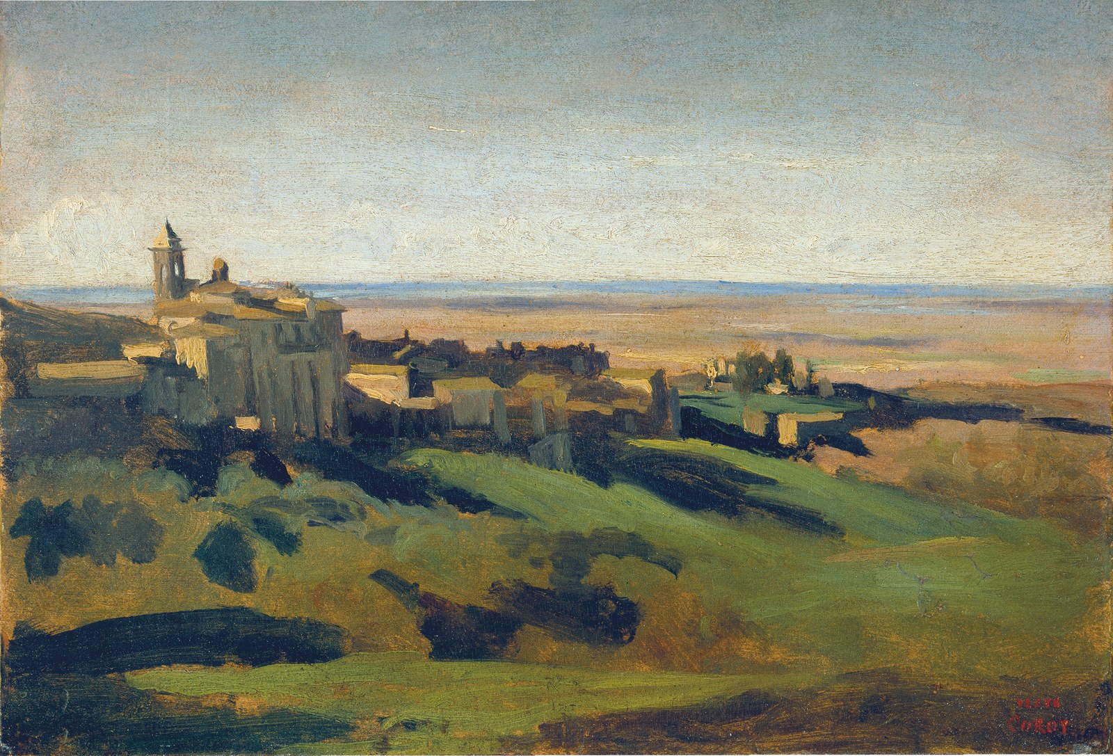 View of Marino in the Alban Mountains in the Early Morning