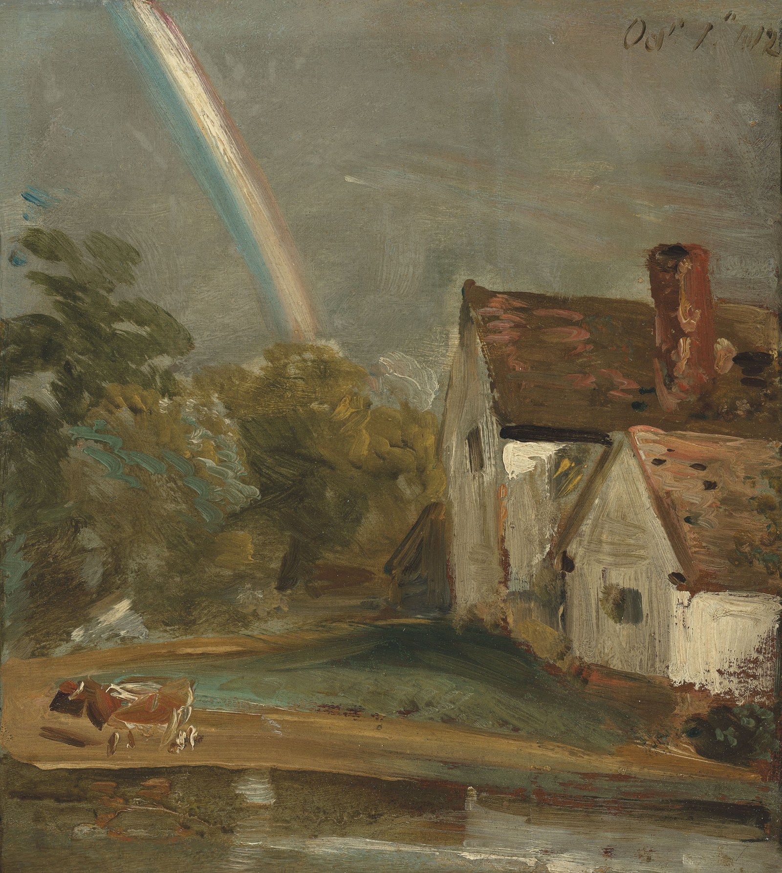 Willy Lott’s cottage with a rainbow