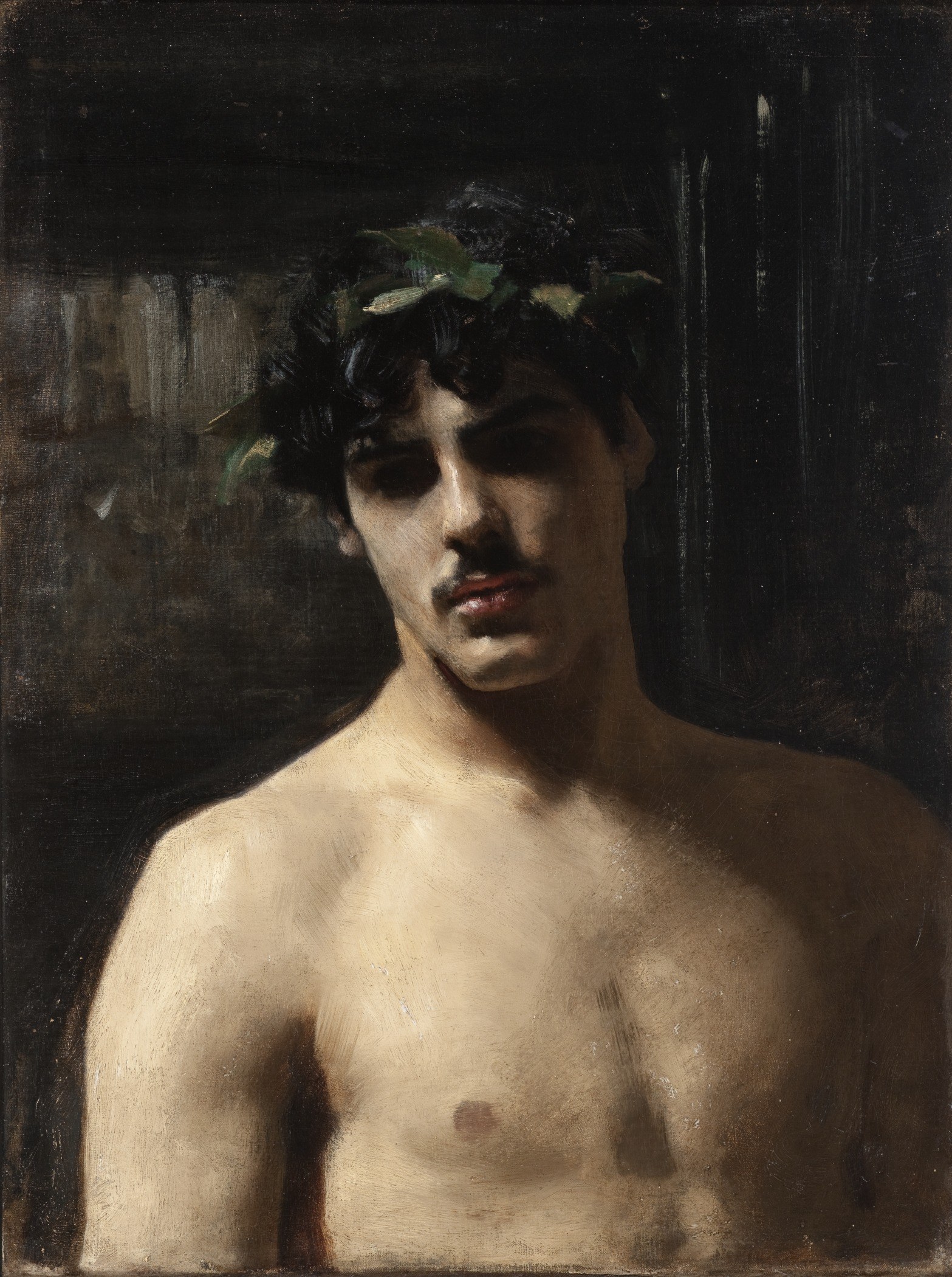 Man Wearing Laurels