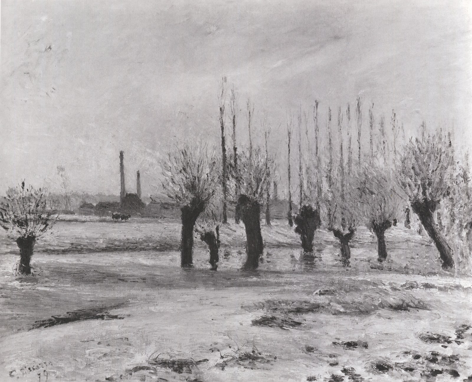 Banks of the Oise at Pontoise, Effect of Snow
