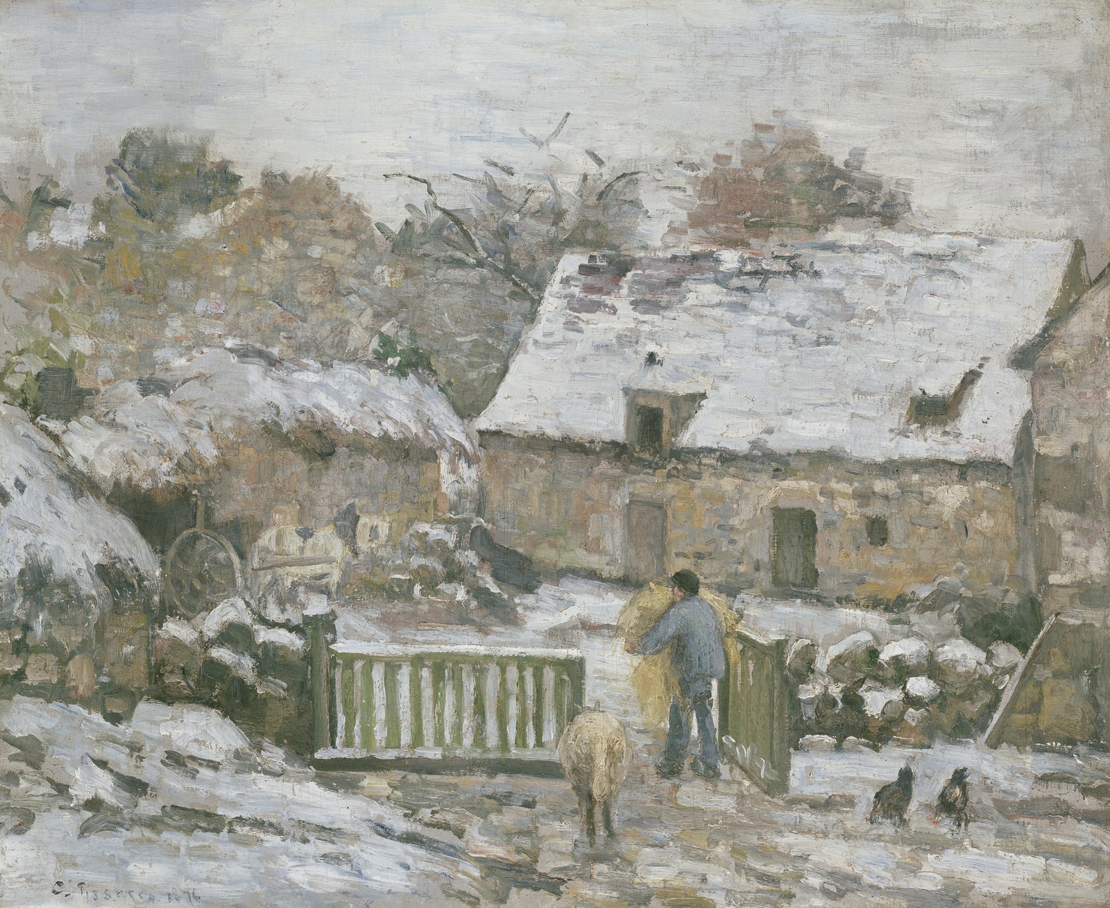 Farm at Montfoucault in Snow