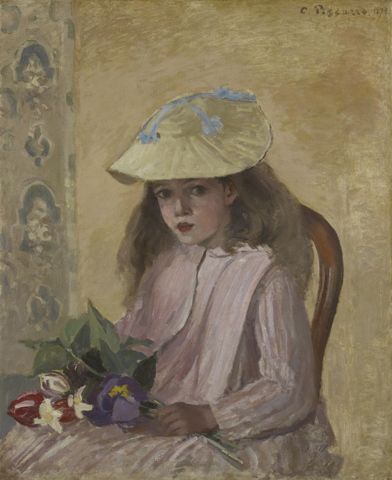 Jeanne Pissarro, Called Minette, with a Bouquet