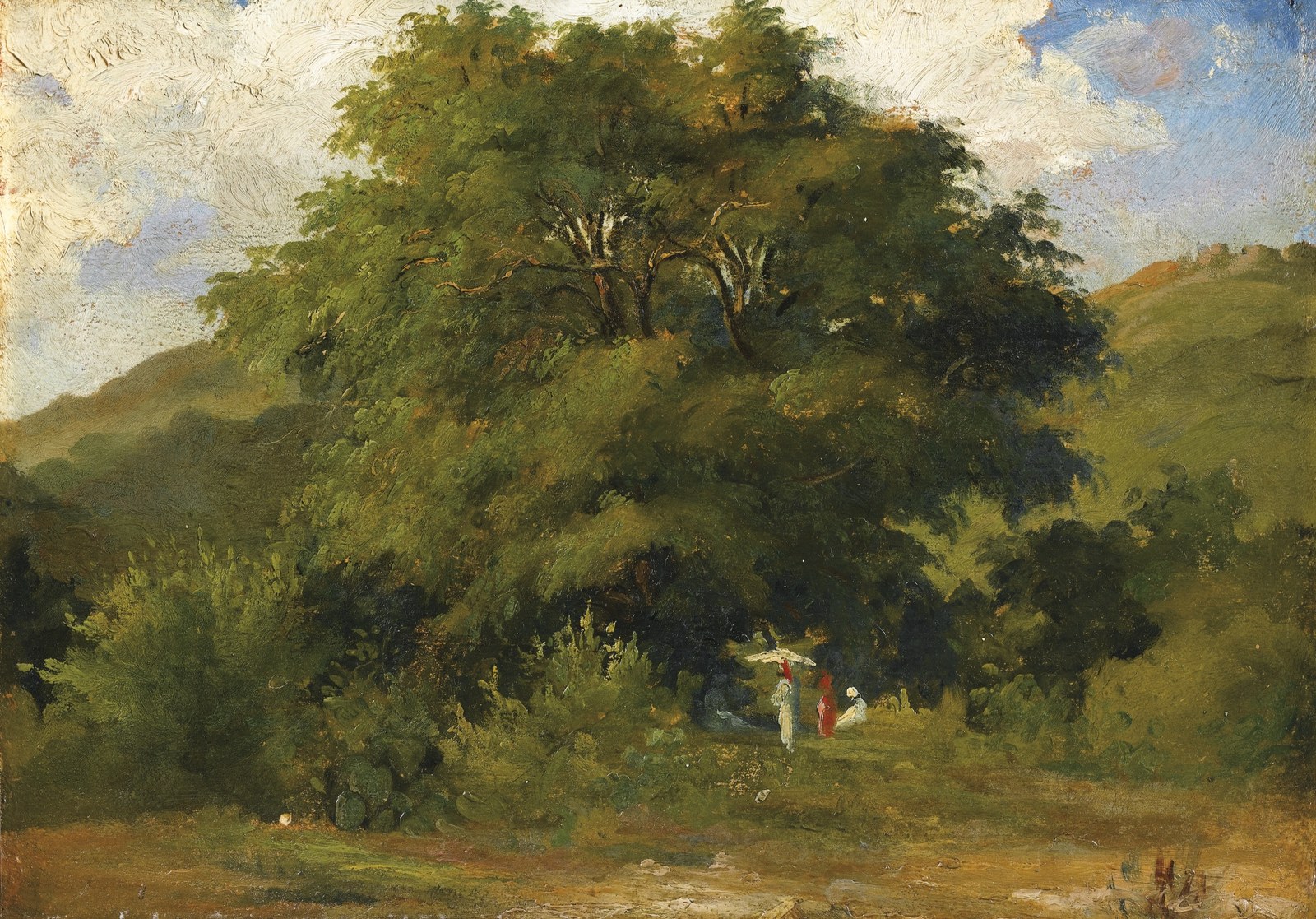 Landscape with Women under a large tree
