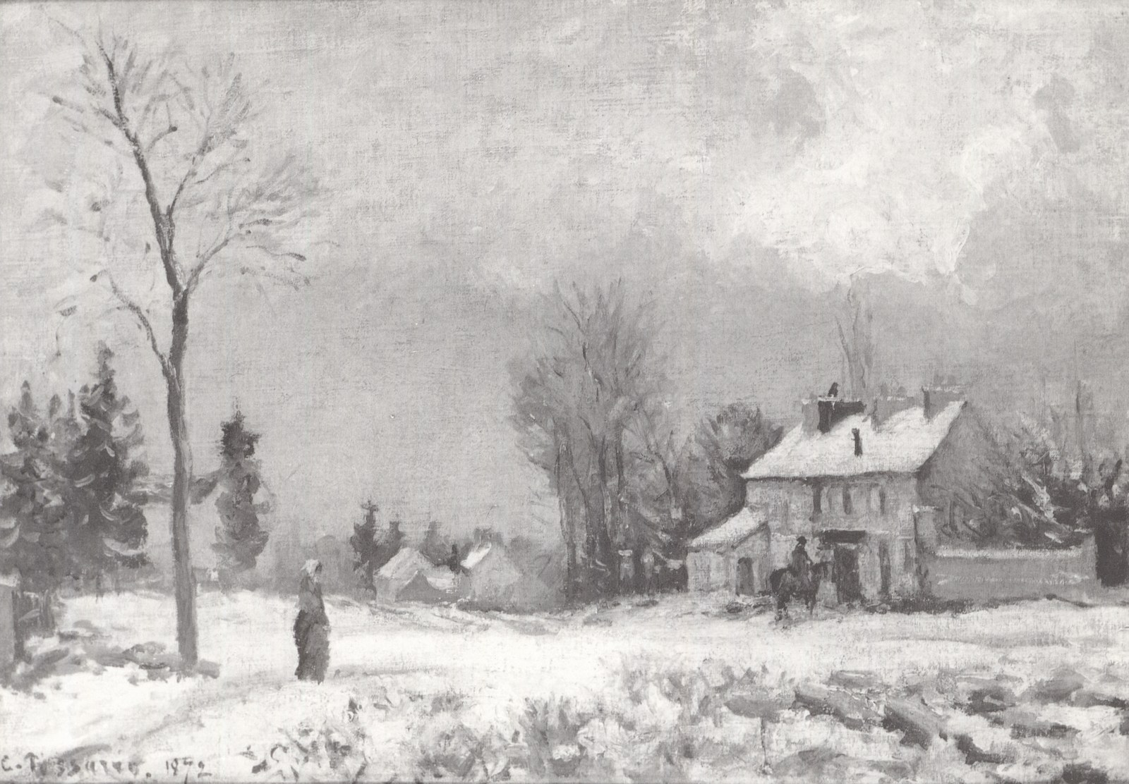 The Post-House, the Route de Versailles, Louveciennes, Snow