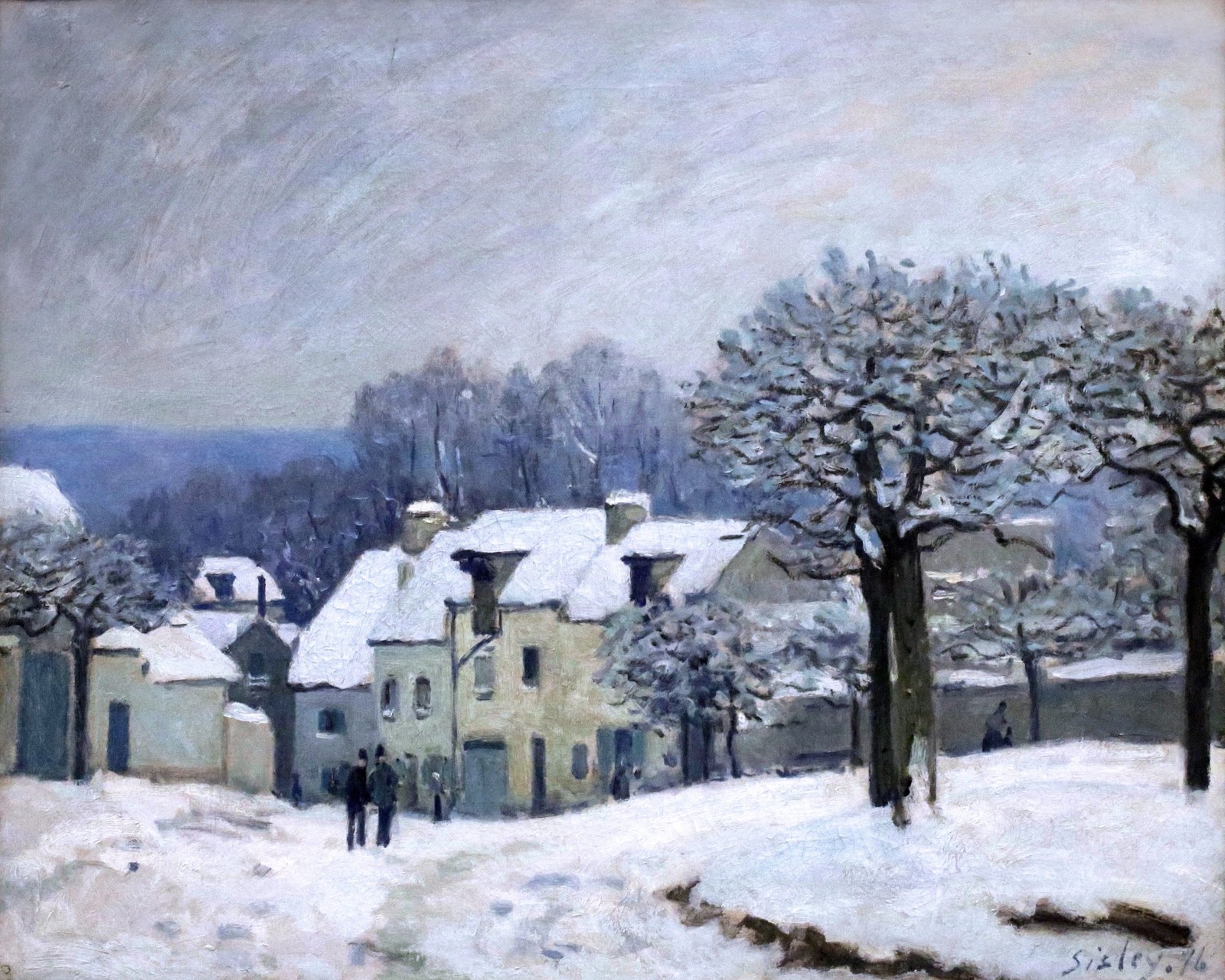 La Place du Chenil à Marly, effet de neige