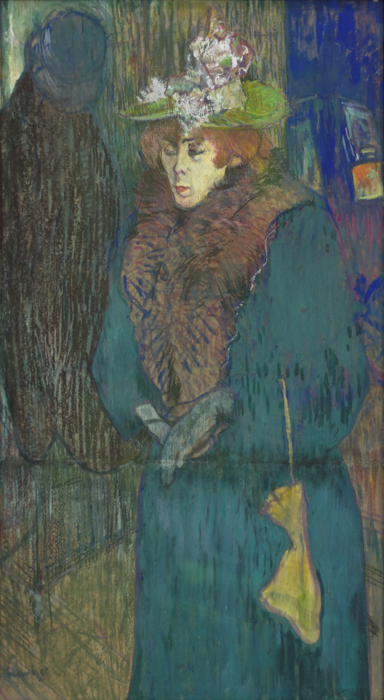 Jane Avril in the Entrance to the Moulin Rouge, putting on her Gloves