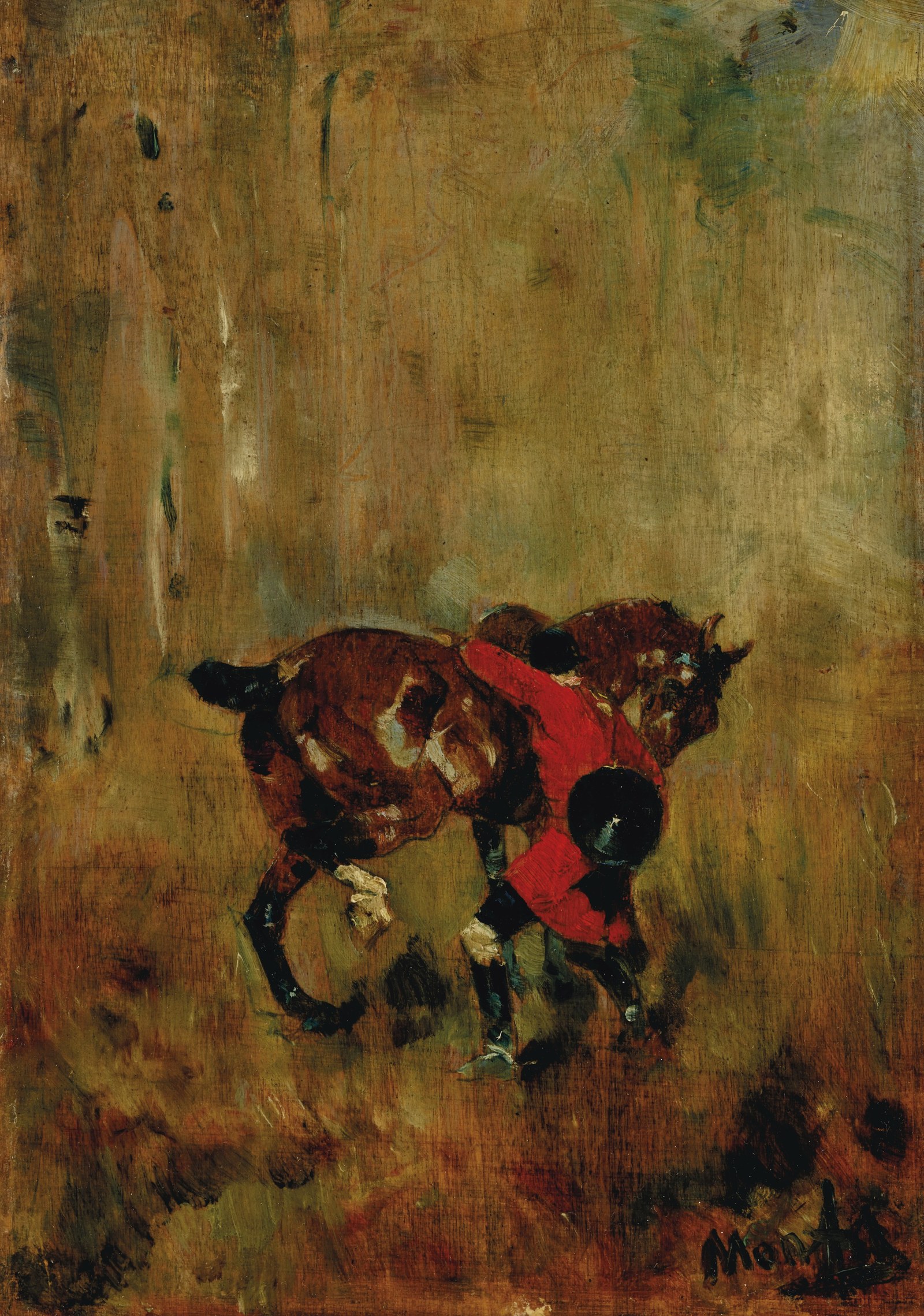 Hunting remounting horse