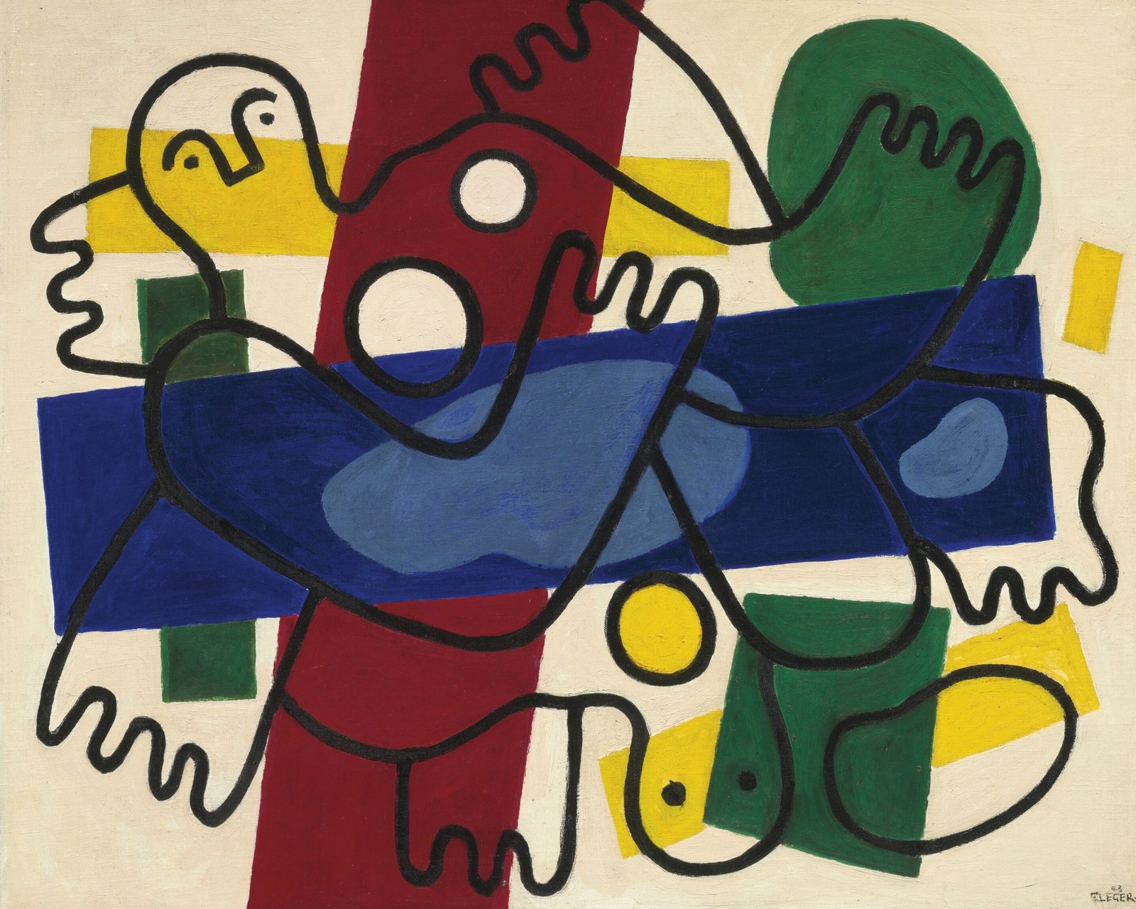 The Divers in red and blue
