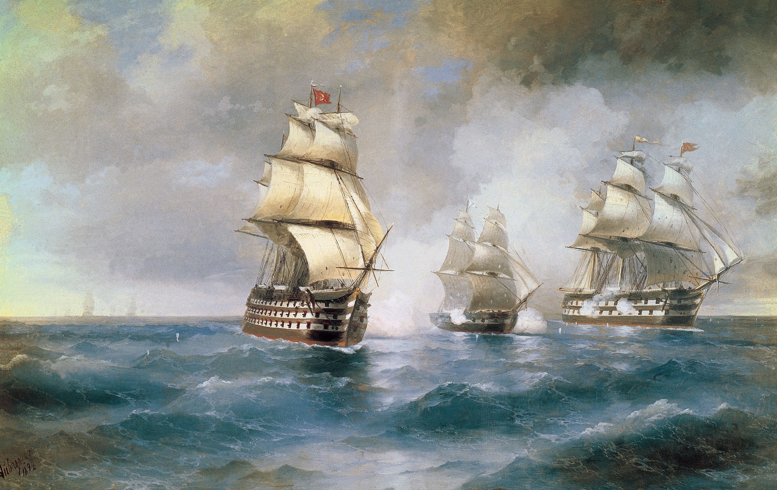 Brig “Mercury” Attacked by Two Turkish Ships