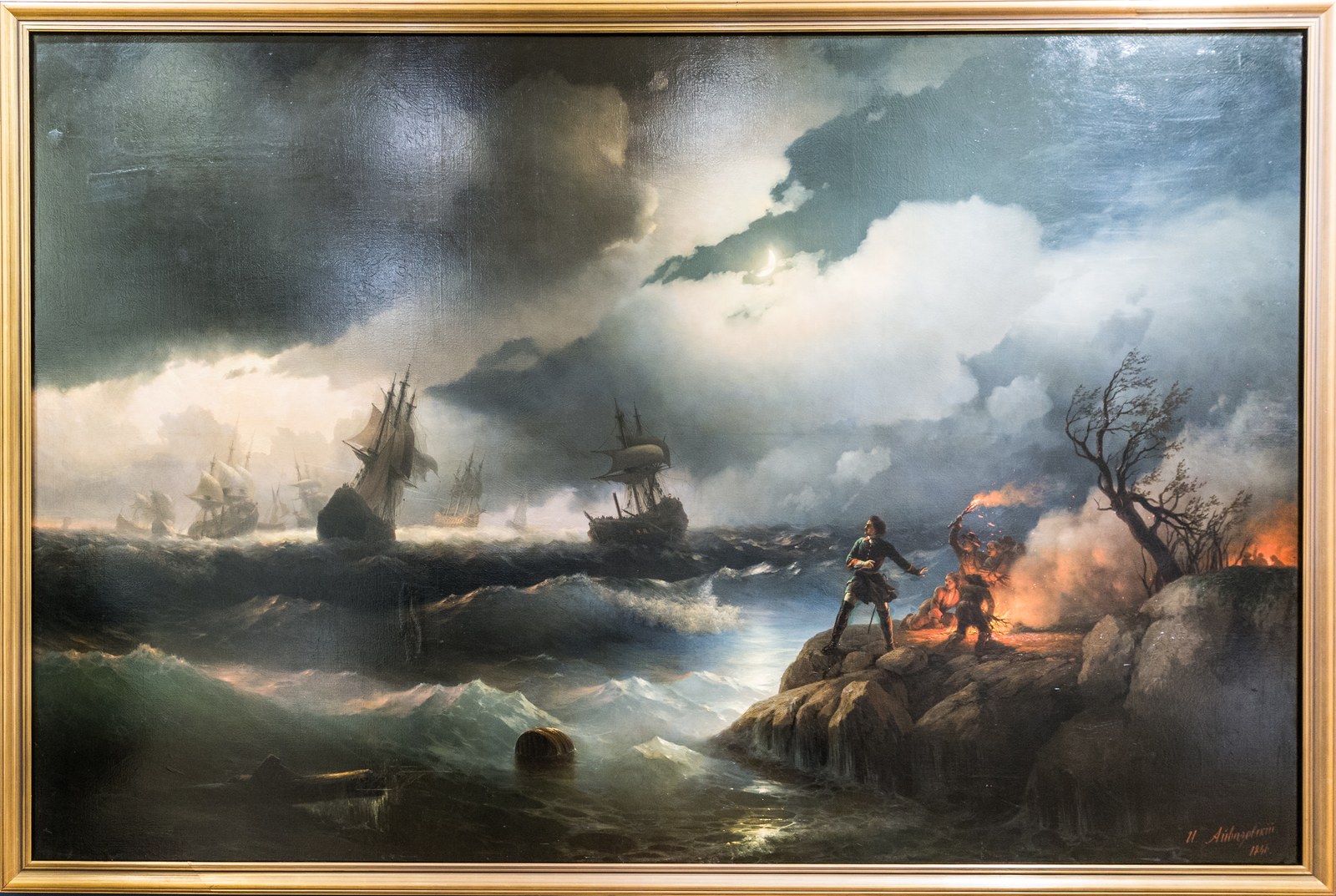 Peter I at Krasnaya Gorka Lighting a Fire on the Shore to Signal to his Sinking Ships