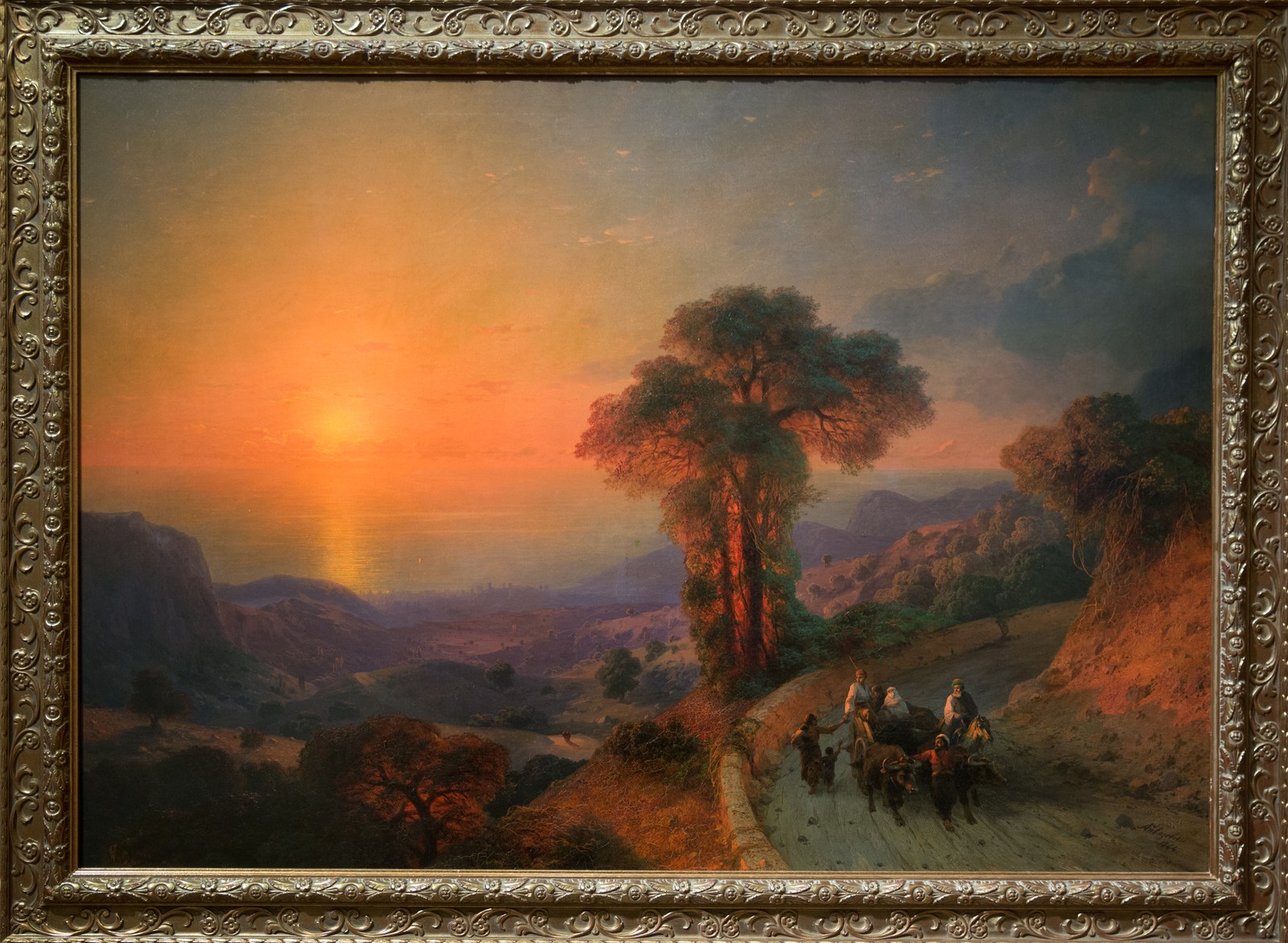 View Of The Sea From The Mountains At Sunset. Crimea