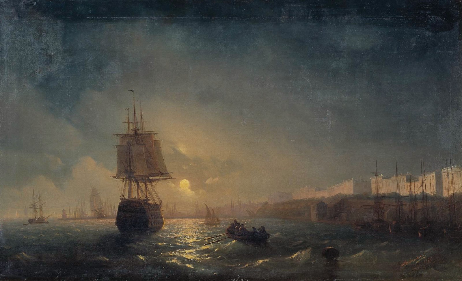 View of Odessa on a moonlit night