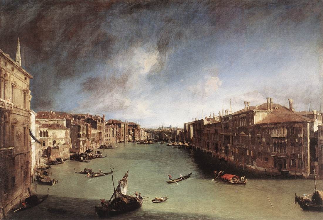 The Grand Canal Looking Northeast from Palazzo Balbi toward the Rialto Bridge