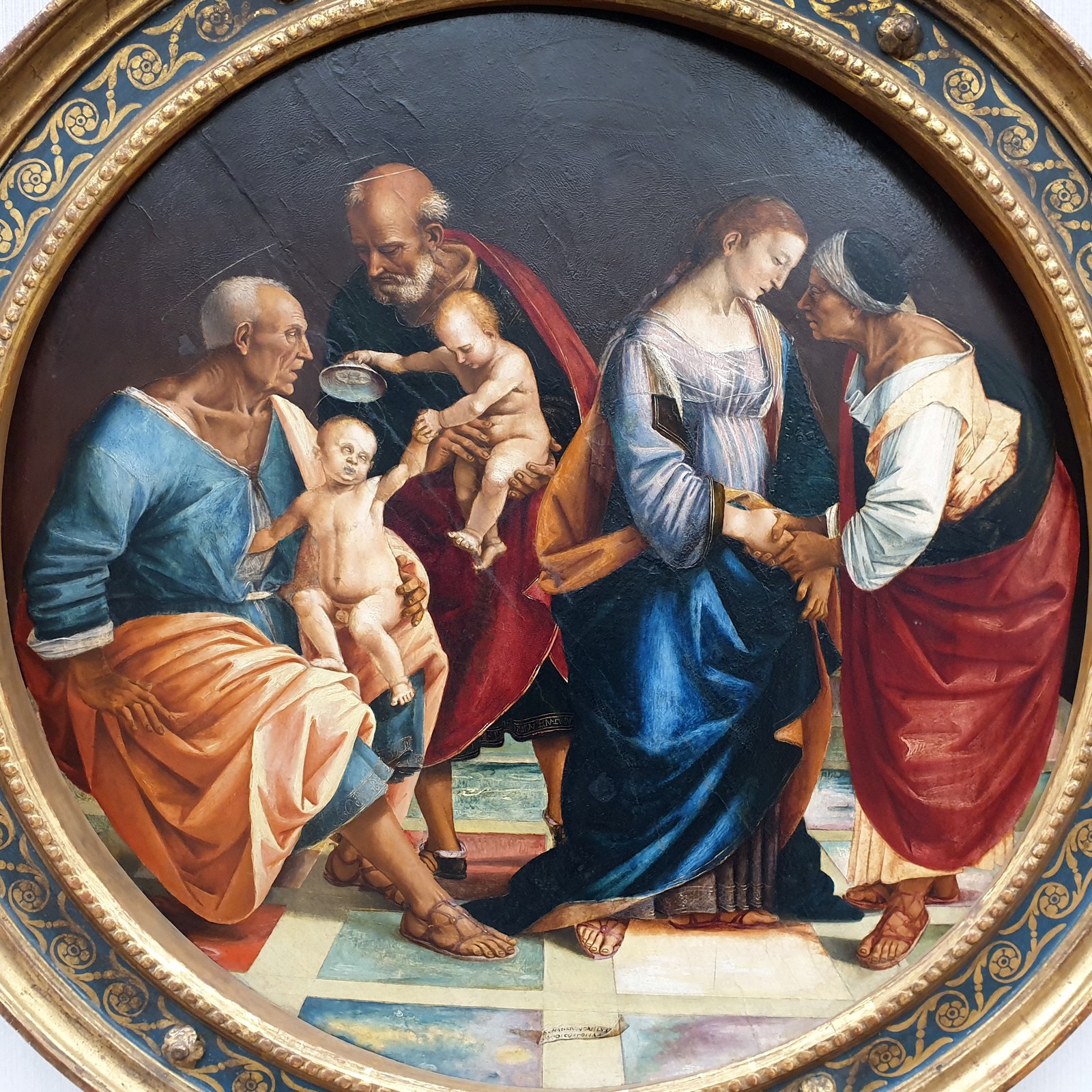 Holy family with saints Zachary, Elizabeth and little John