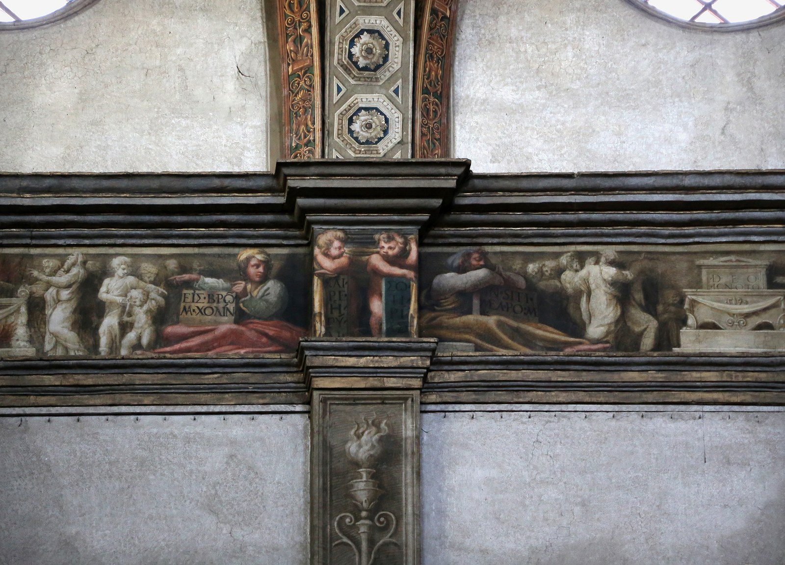 Correggio e francesco maria rondani, fregio della navata mediana di san giovanni evangelista, 1522-23, 02