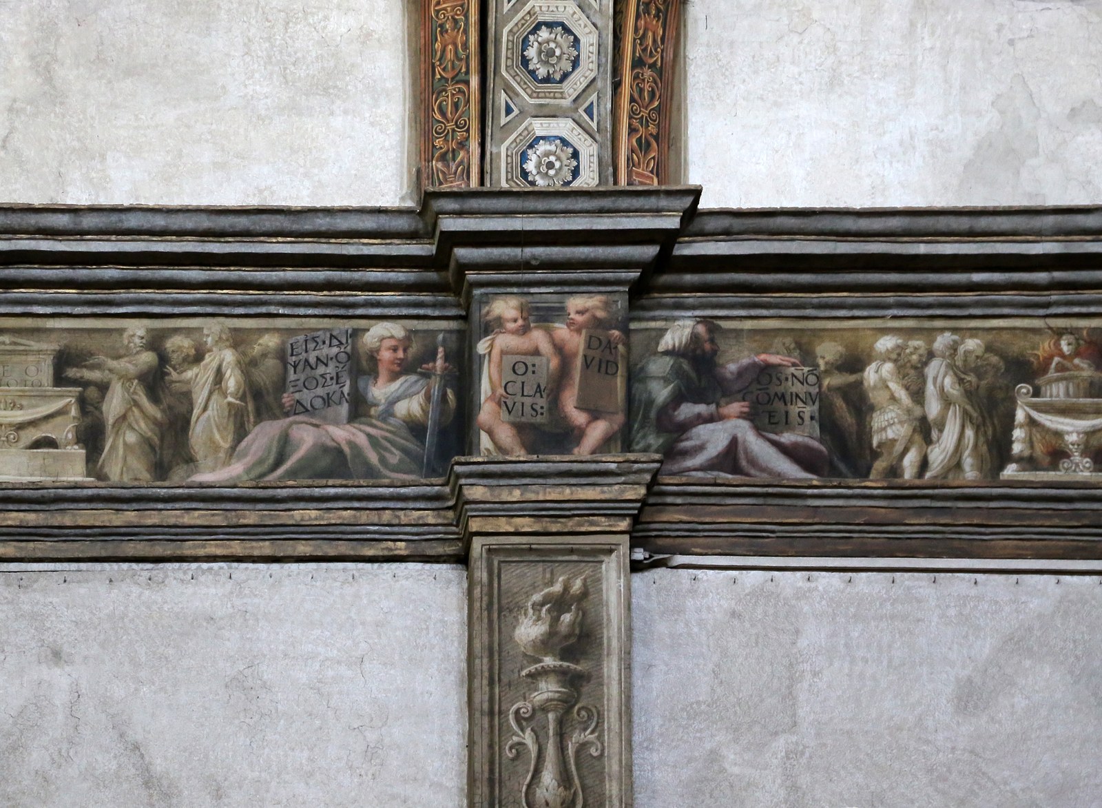 Correggio e francesco maria rondani, fregio della navata mediana di san giovanni evangelista, 1522-23, 04