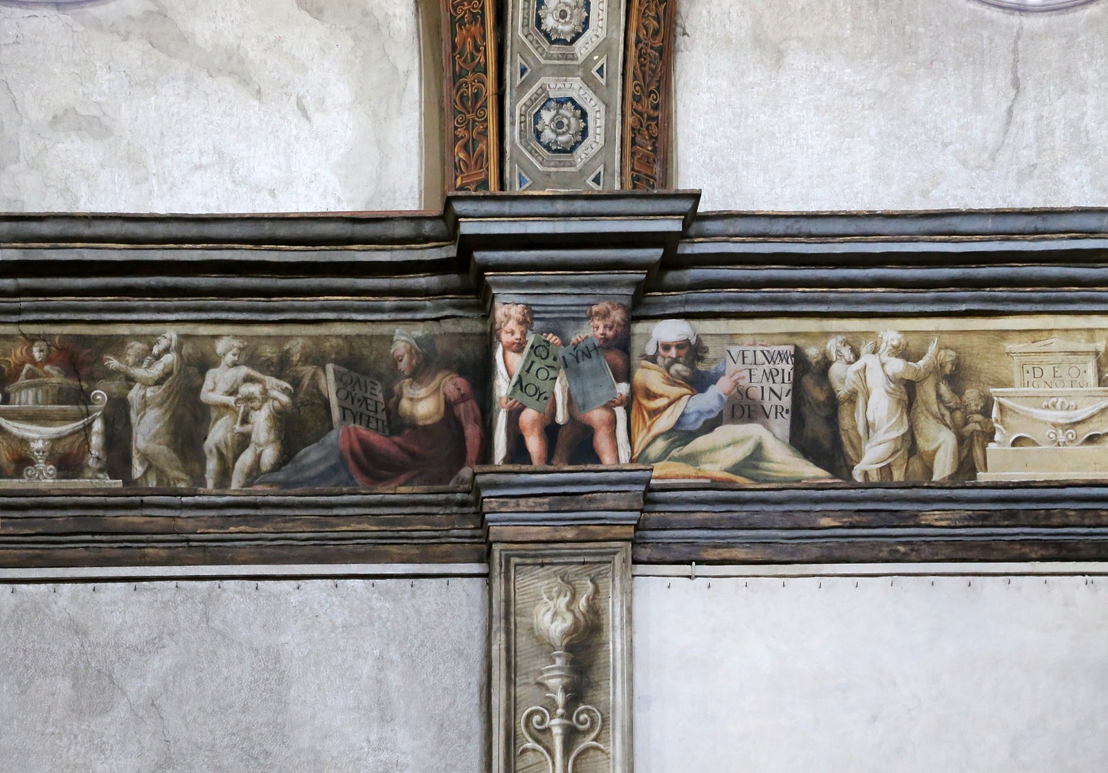 Correggio e francesco maria rondani, fregio della navata mediana di san giovanni evangelista, 1522-23, 07