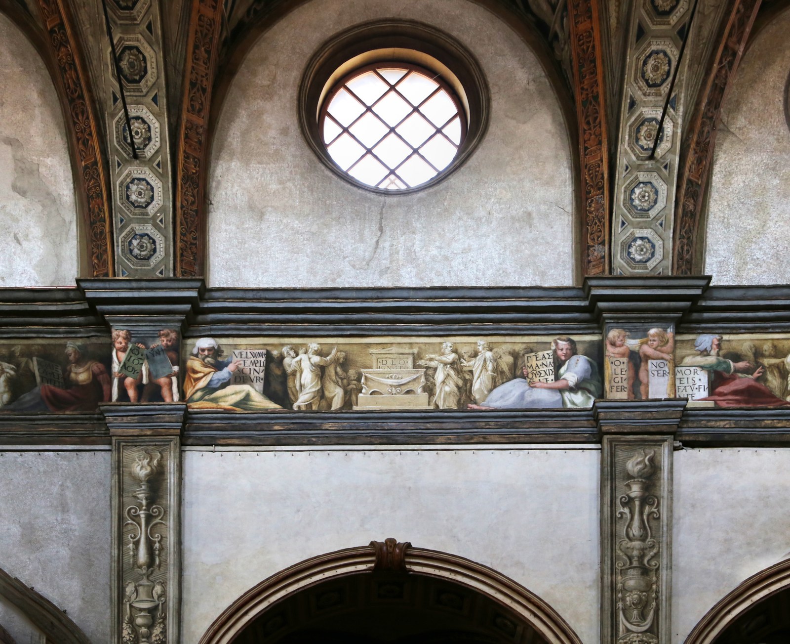 Correggio e francesco maria rondani, fregio della navata mediana di san giovanni evangelista, 1522-23, 08