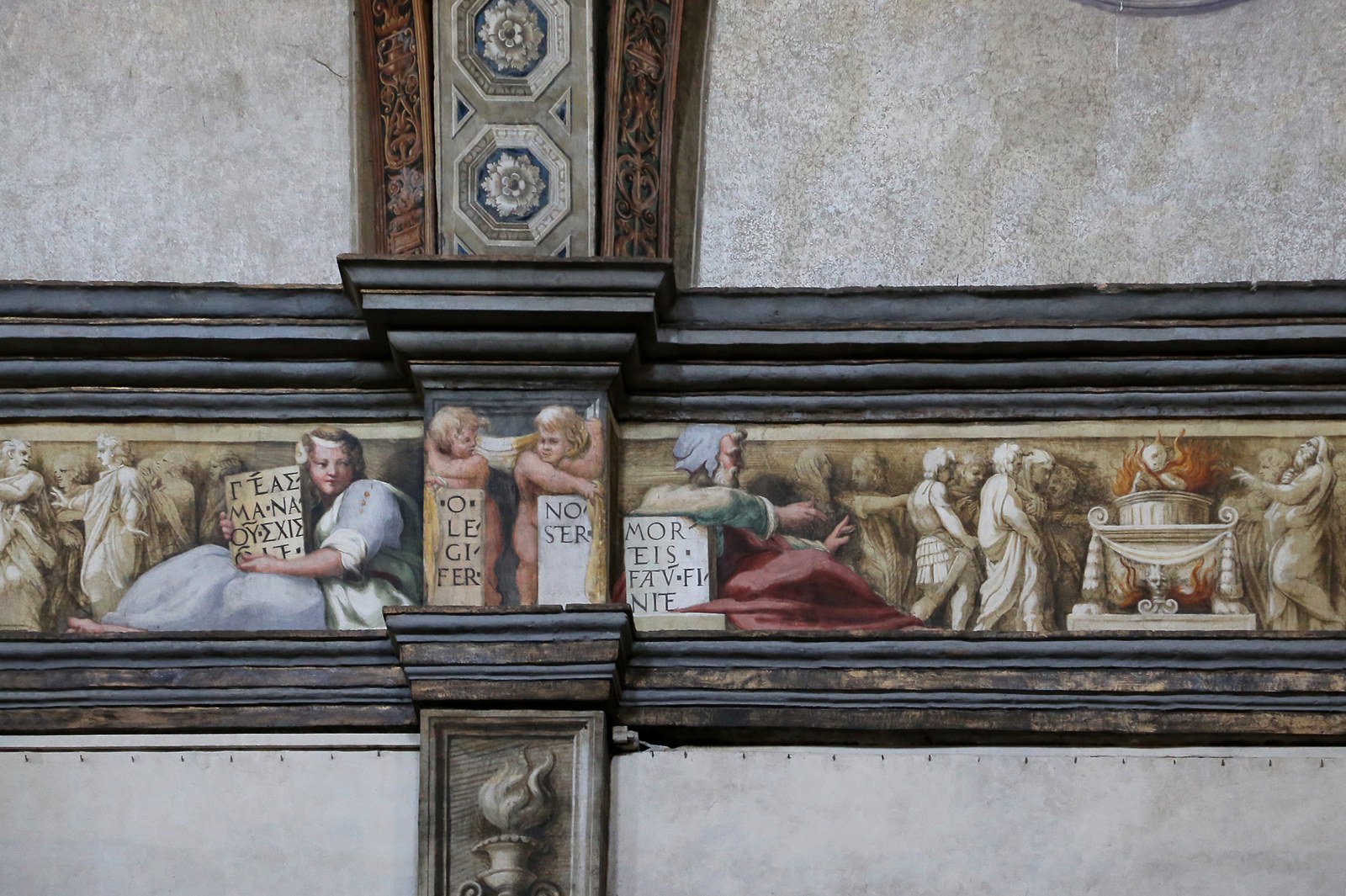 Correggio e francesco maria rondani, fregio della navata mediana di san giovanni evangelista, 1522-23, 14