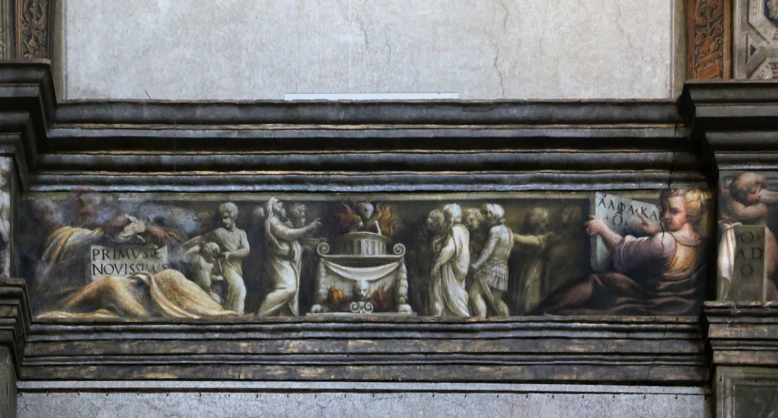 Correggio e francesco maria rondani, fregio della navata mediana di san giovanni evangelista, 1522-23, 24