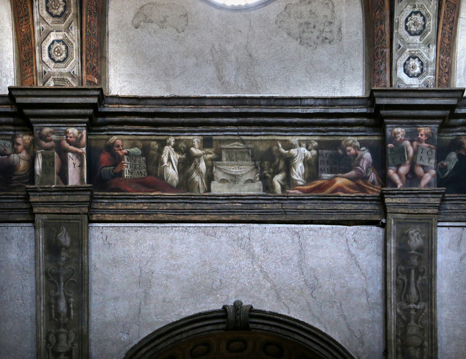 Correggio e francesco maria rondani, fregio della navata mediana di san giovanni evangelista, 1522-23, 26