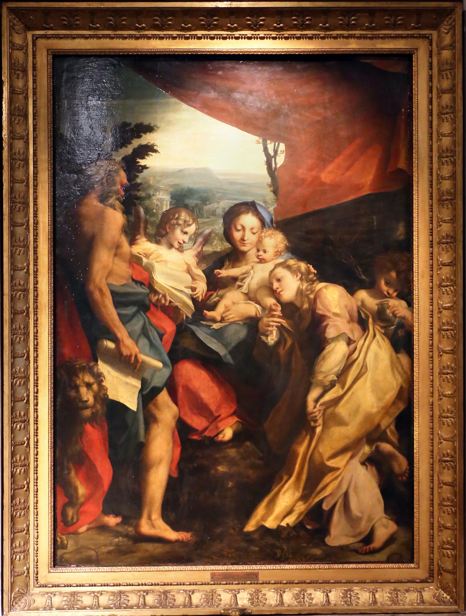 Correggio, madonna di san girolamo, o il giorno, 1528 ca. 01