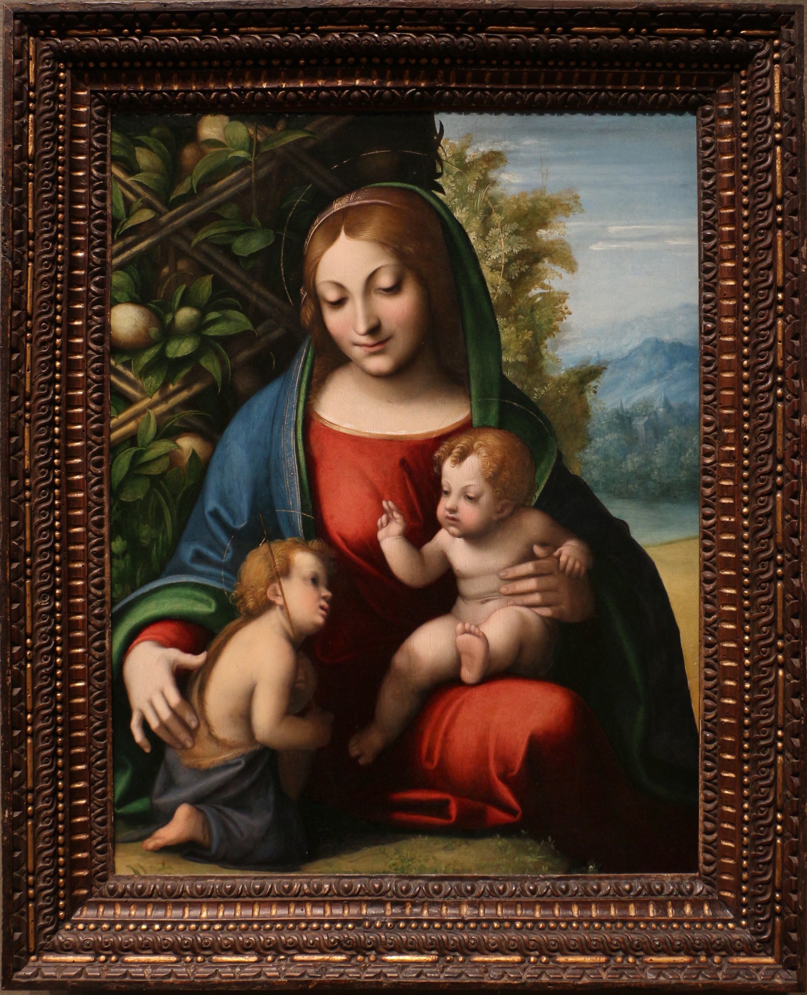 Correggio, madonna col bambino e san giovannino, 1515 ca. 01