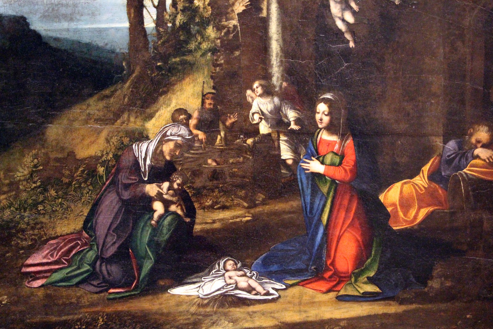 Correggio, natività con santa elisabetta e san giovannino, 1512-13, 02