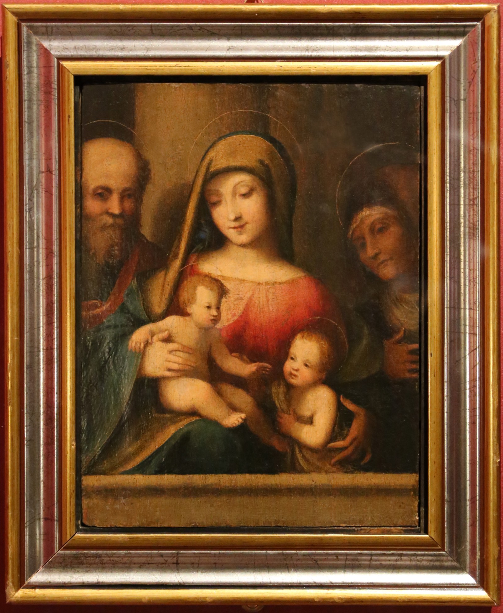 Correggio, sacra famiglia coi ss. elisabetta e giovannino, 1510 ca. (pavia, musei civici) 01