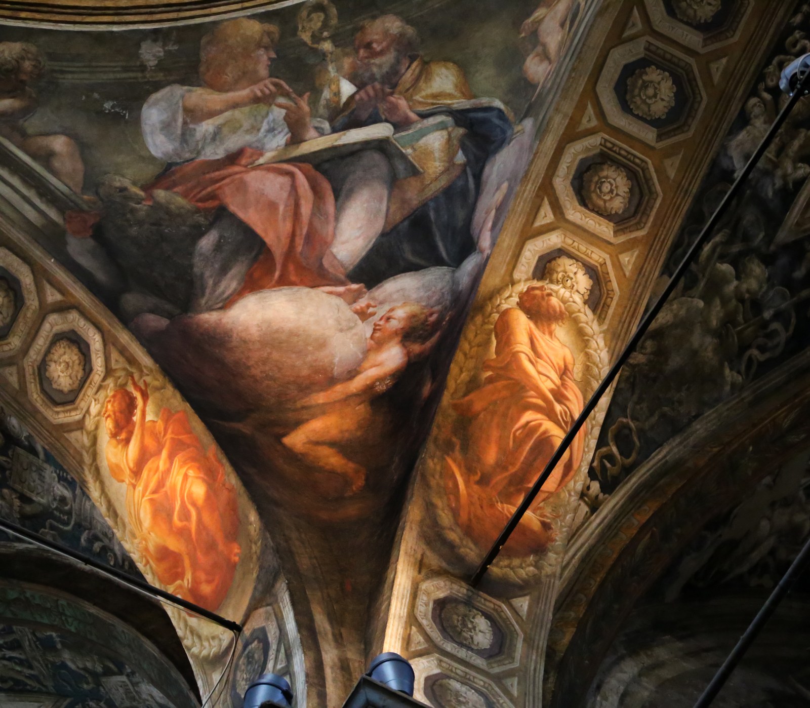 Correggio, transito di san giovanni evangelista, 1520, eroi biblici, elia 2