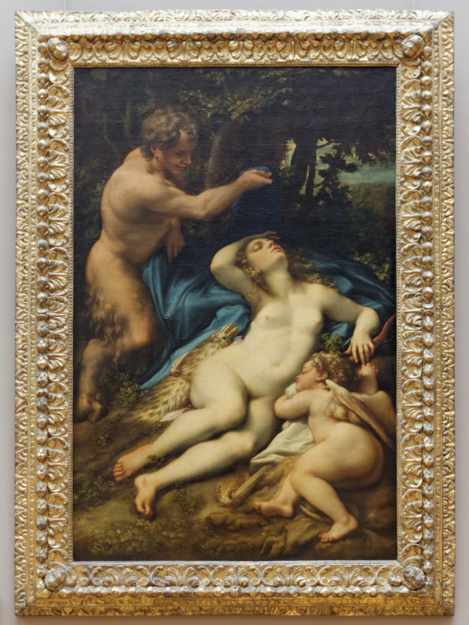 Vénus et l'Amour découverts par un satyre, Corrège (Louvre INV 42) 01