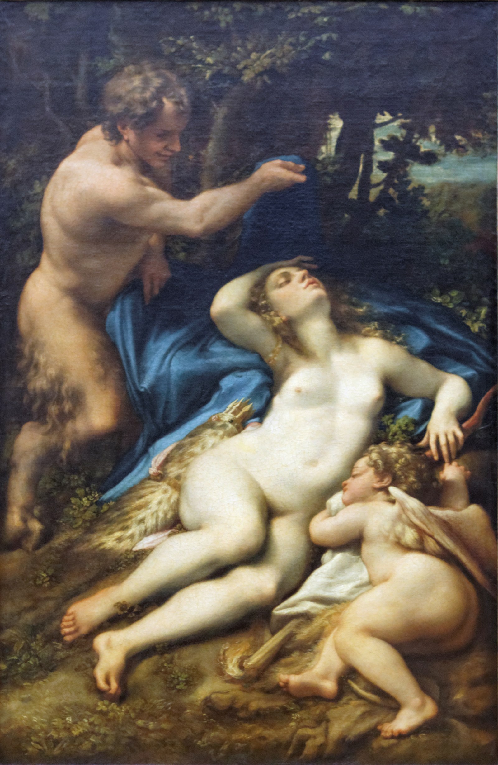 Vénus et l'Amour découverts par un satyre, Corrège (Louvre INV 42) 02
