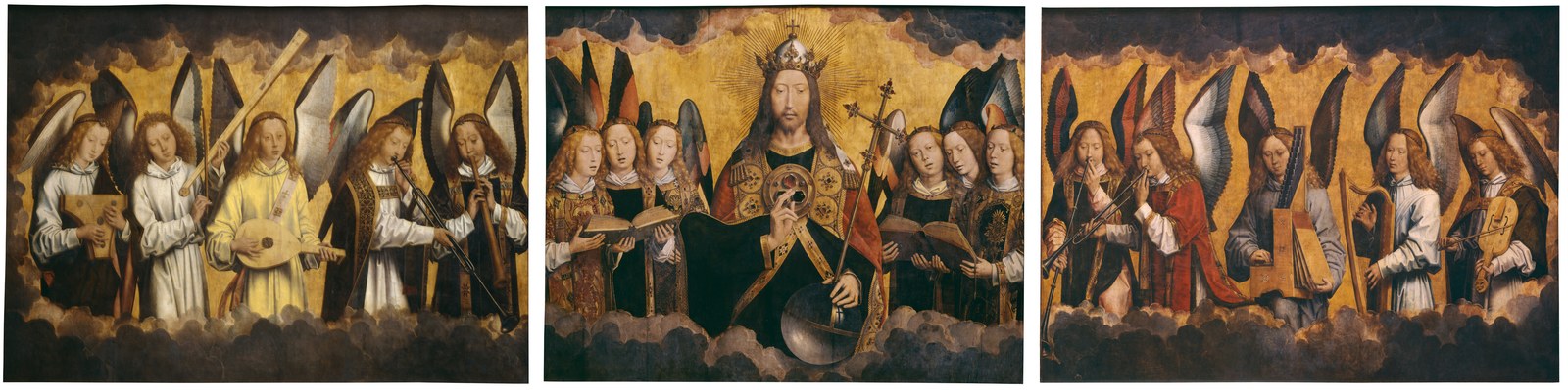 Christ with singing and music-making Angels