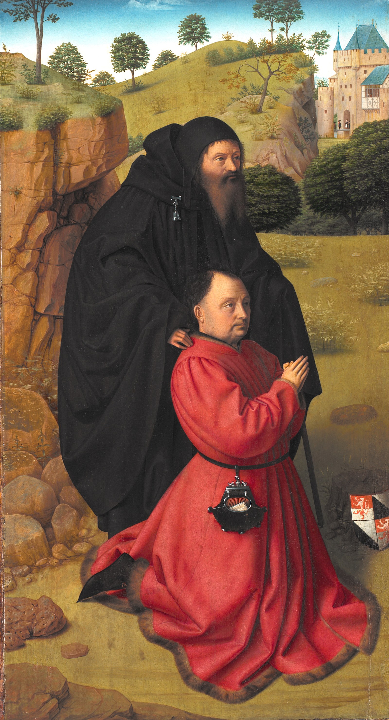 Altar Panel with a Portrait of a Donor in Scarlet under the Protection of St Anthony