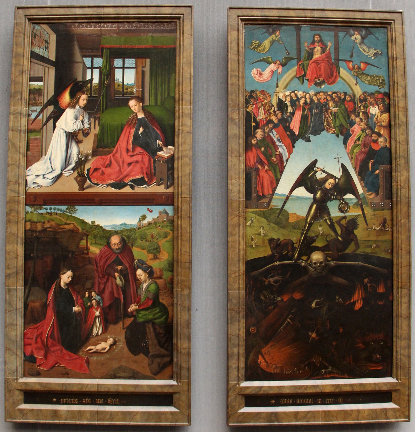 Last Judgement, Annunciation and Nativity of Christ by Petrus Christus