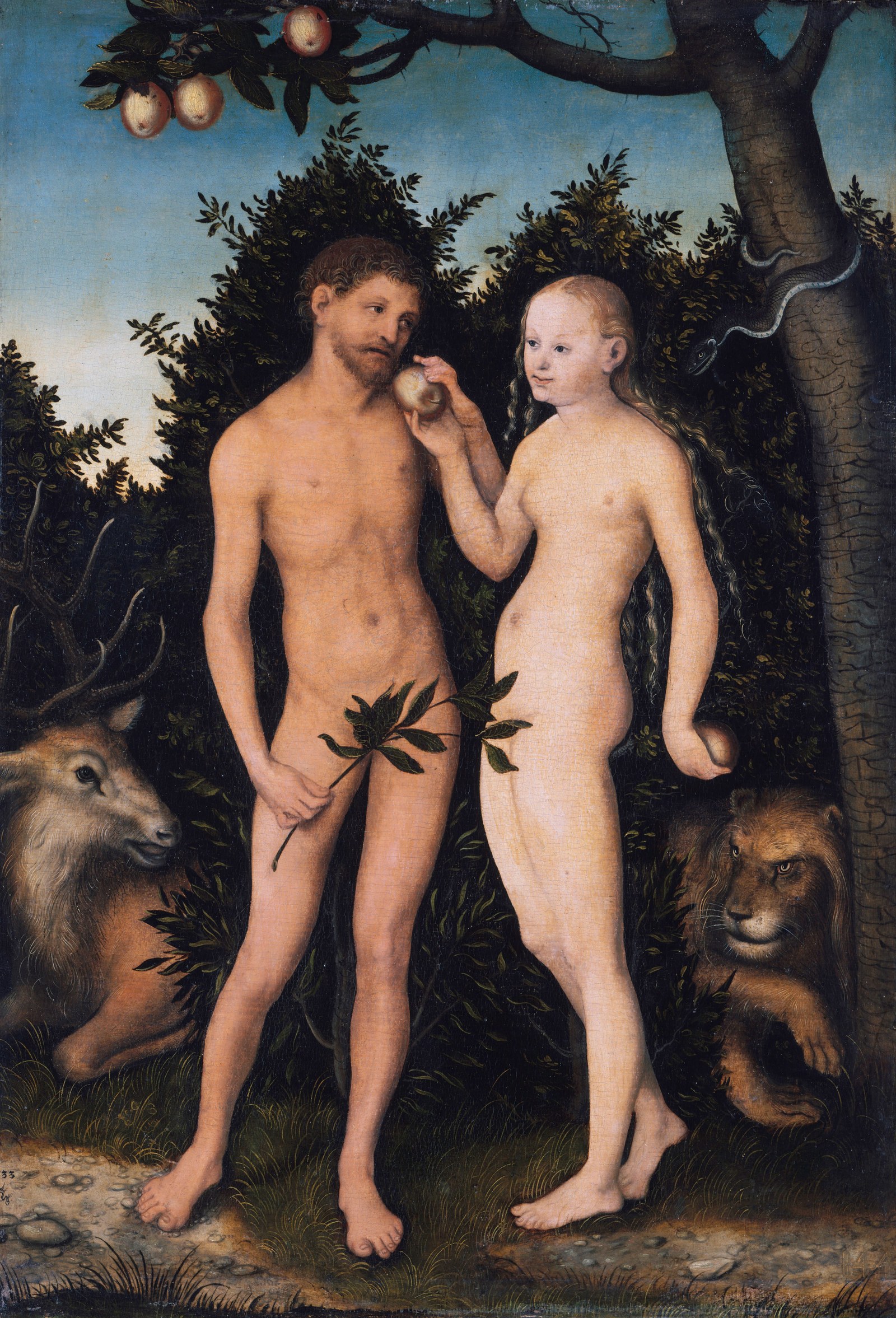 Adam and Eve in paradise