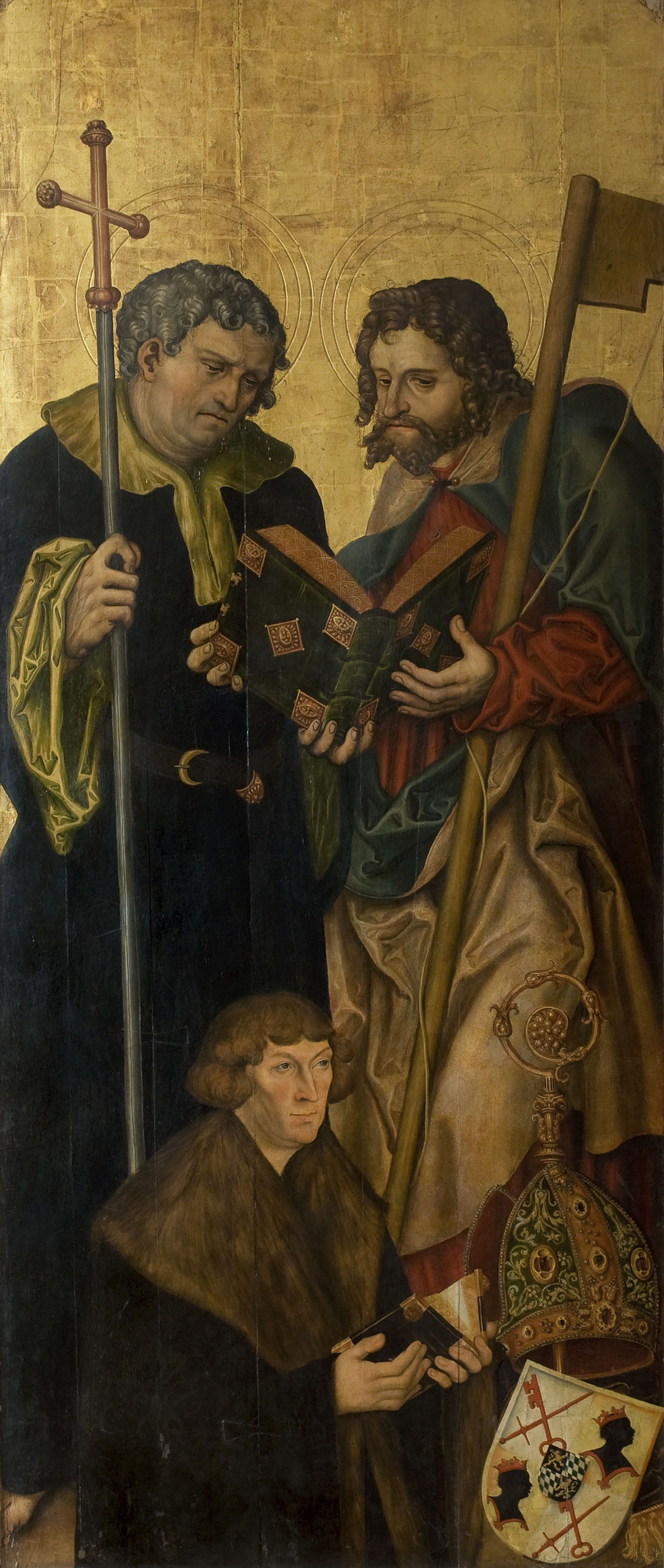 Left wing from the Altarpiece for the West Chancel of Naumburg Cathedral: The Apostel Philip and James the Younger with Philipp, Count Palatine of the Rhein, Bishop of Freising, Administrator of the Diocese of Naumburg as Donor