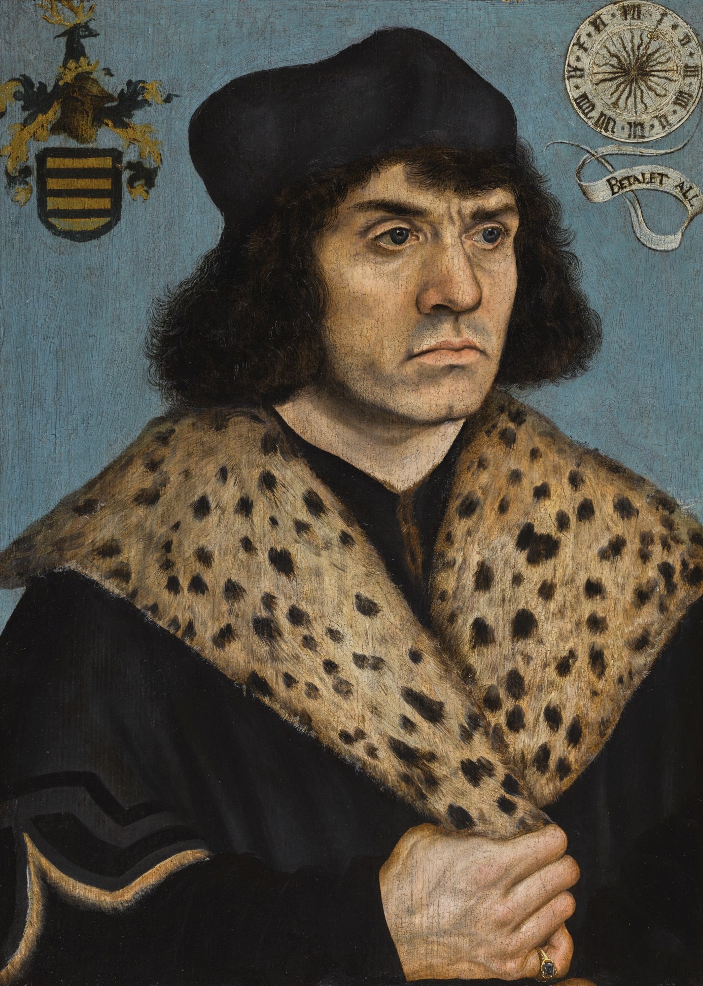 Portrait of an unknown man with a spotted fur collar