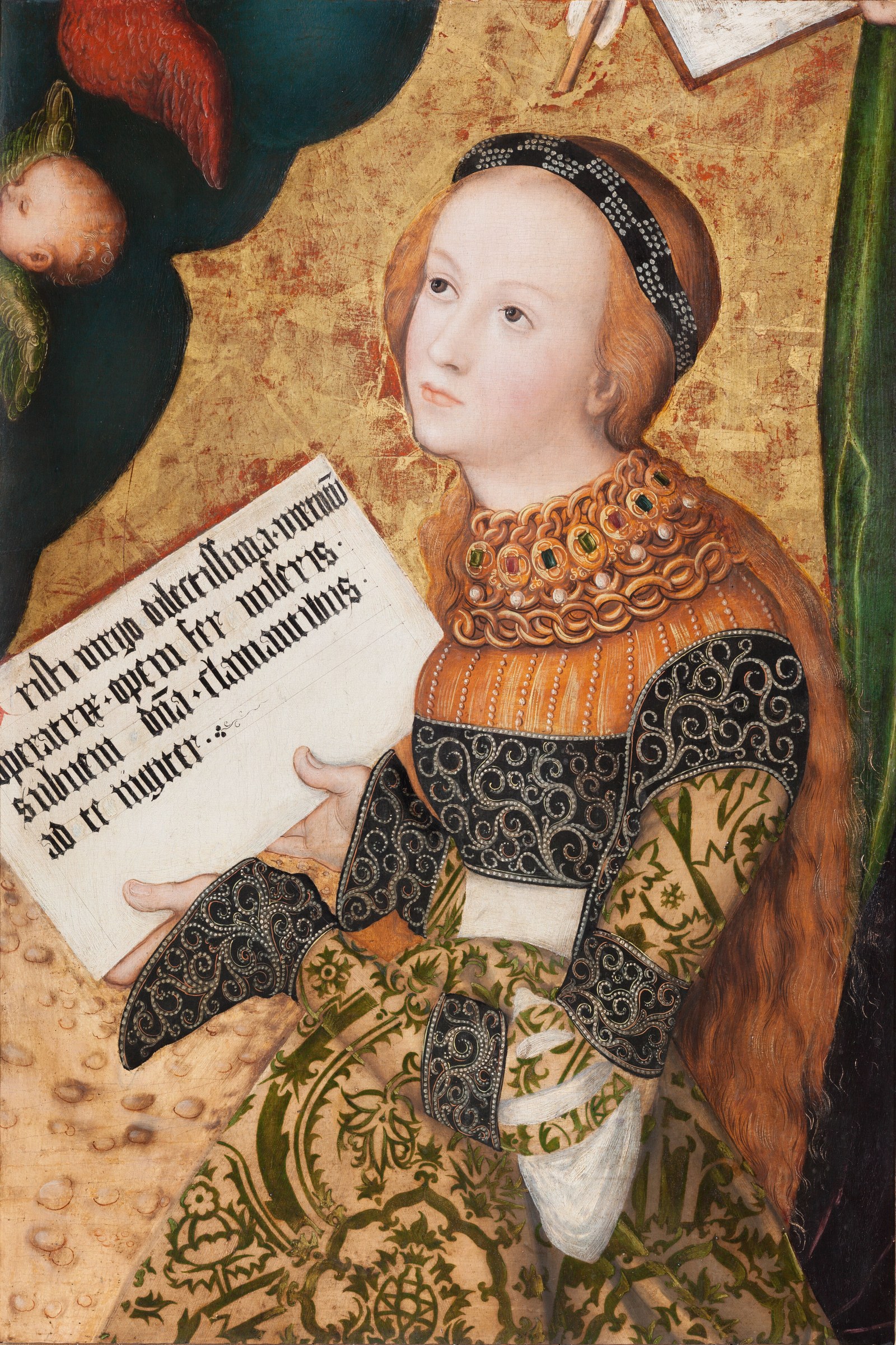 Prague Altarpiece [right panel, fragment]: Saint Christina