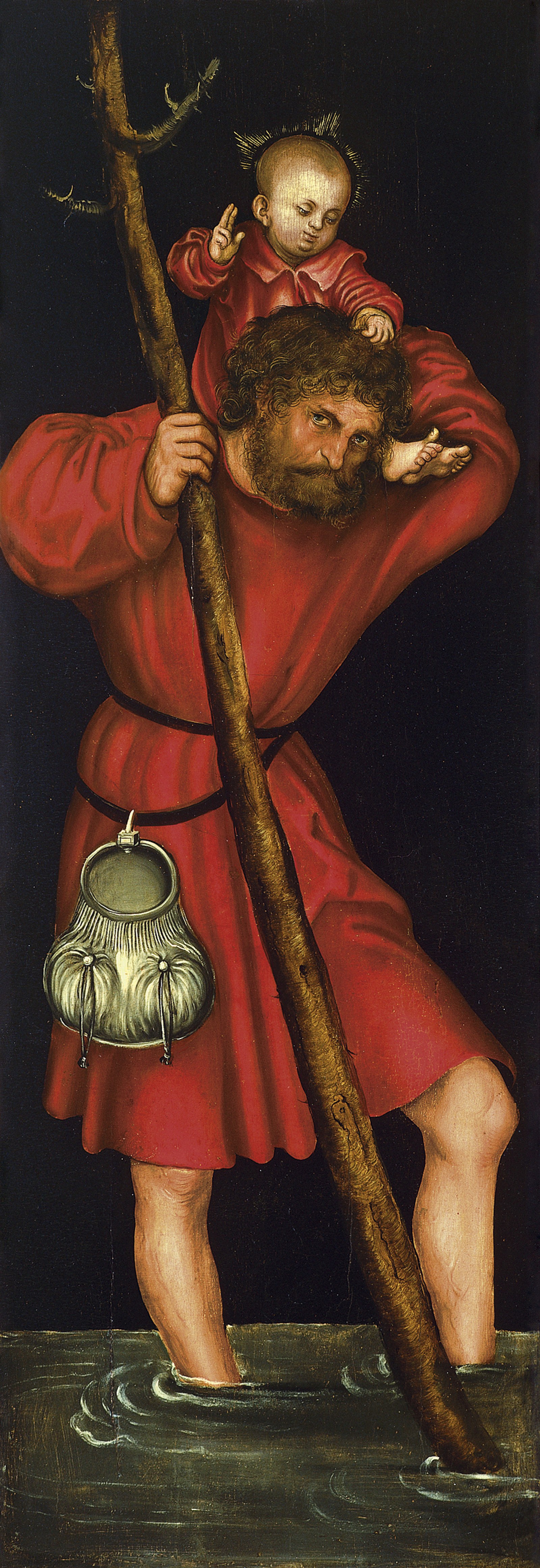 Saints Christopher andGeorge (exterior left wing of an altar)