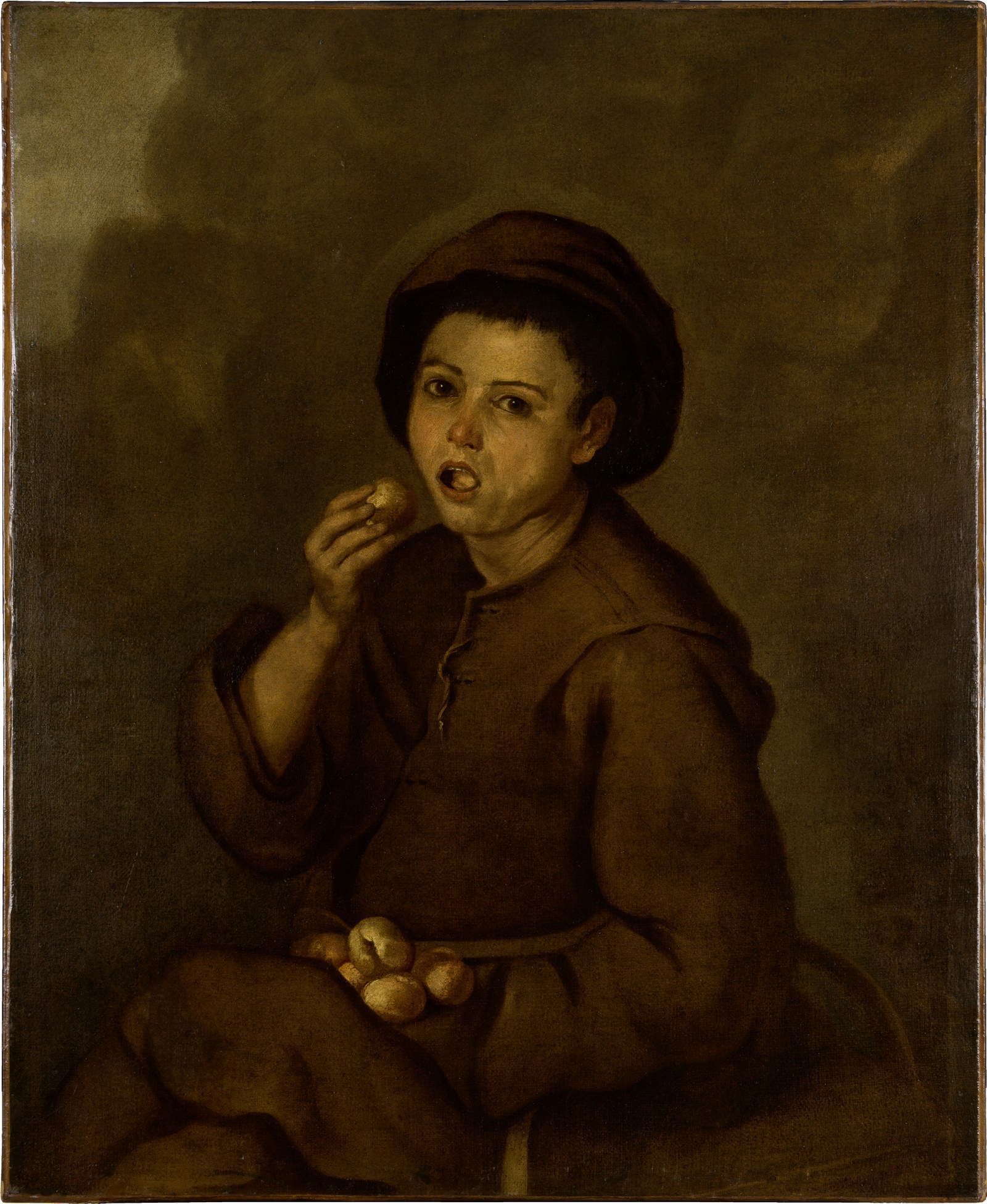 Boy Eating Peaches