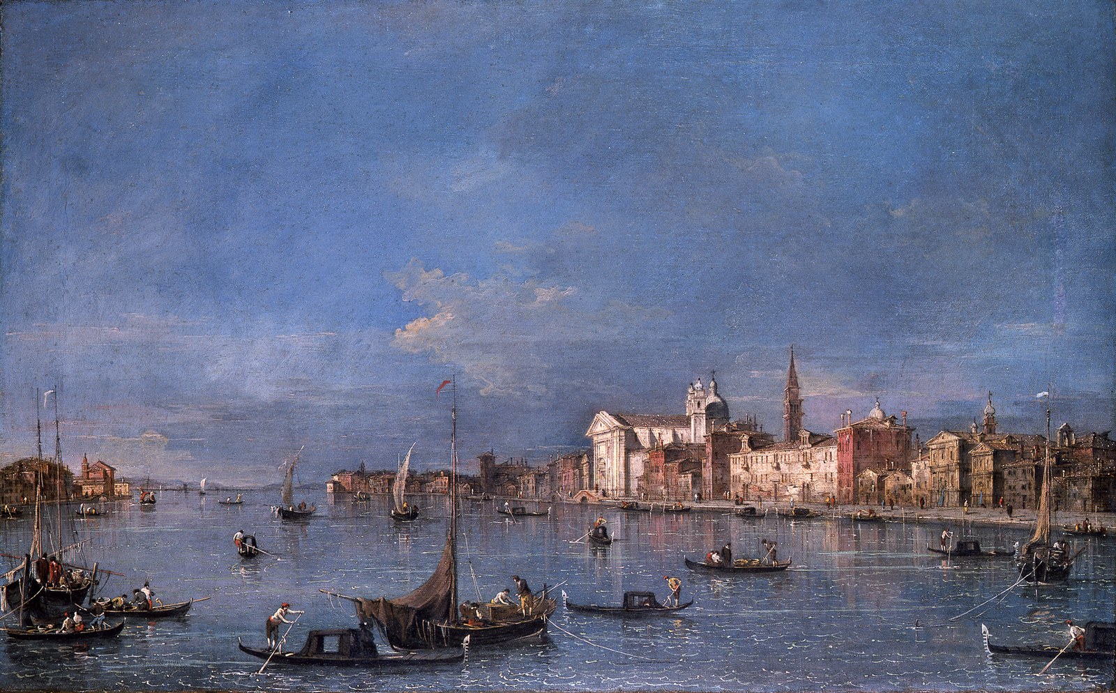 View over the Giudecca Canal to the northwest with the Zattere